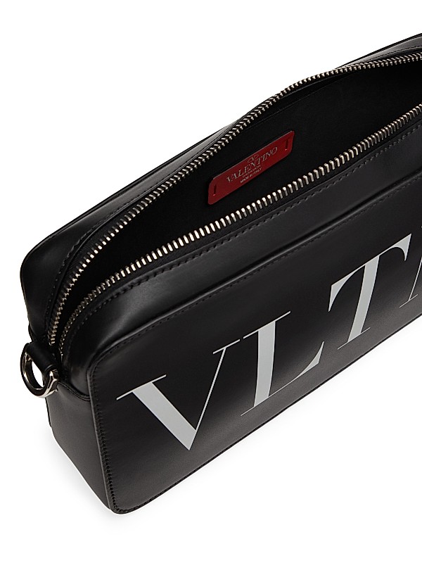 Shop Valentino Garavani VLTN Leather Crossbody Bag | Saks Shop Valentino Garavani VLTN Leather Crossbody Bag | Saks
