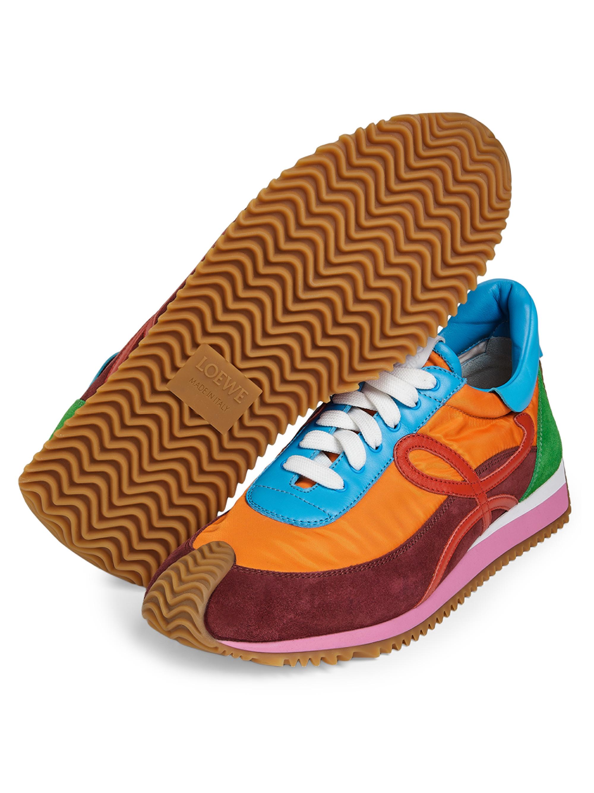 靴 LOEWE Loewe - Flow Runner 2.0 Green & Yellow Suede Sneaker