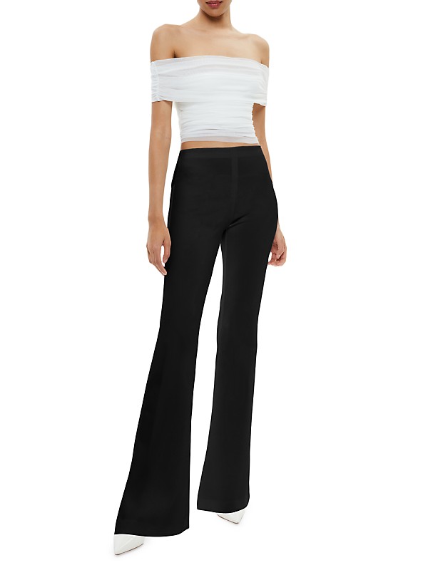 Shop Alice + Olivia Stretch Bootcut Mid-Rise Pants | Saks Shop Alice + Olivia Stretch Bootcut Mid-Rise Pants | Saks
