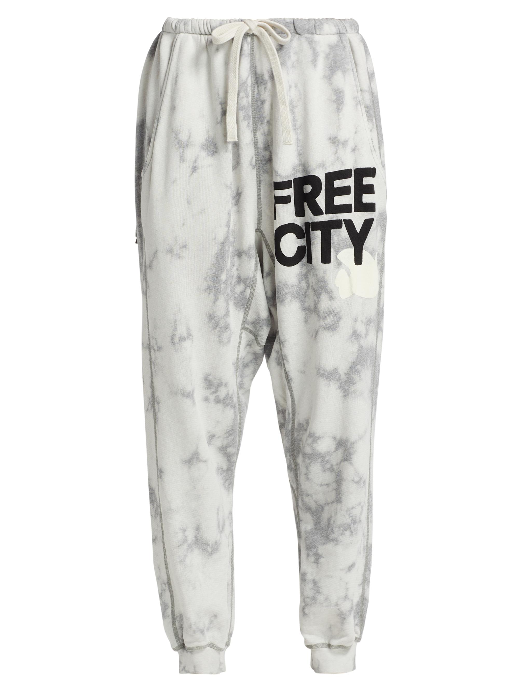 Freecity Women's Superbleachout Logo Sweatpants - White Storm