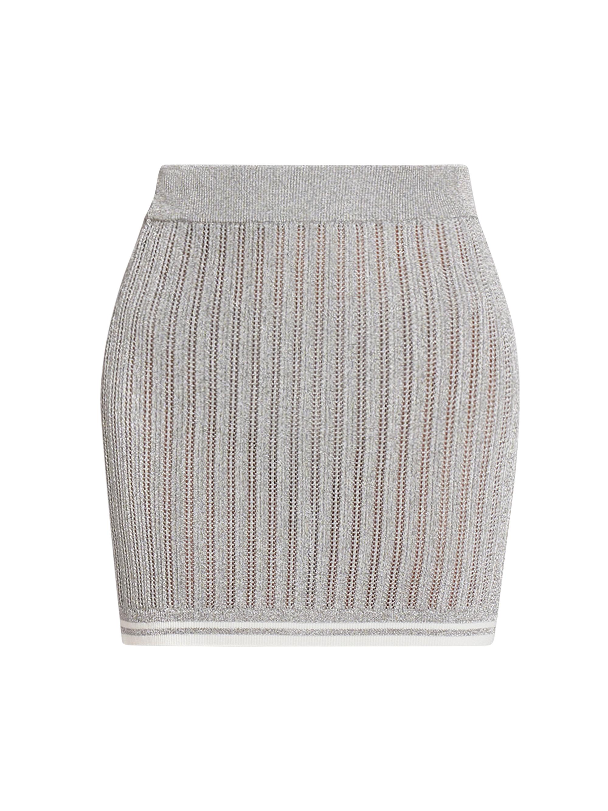 Casablanca Women's Rib-Knit Miniskirt - Silver
