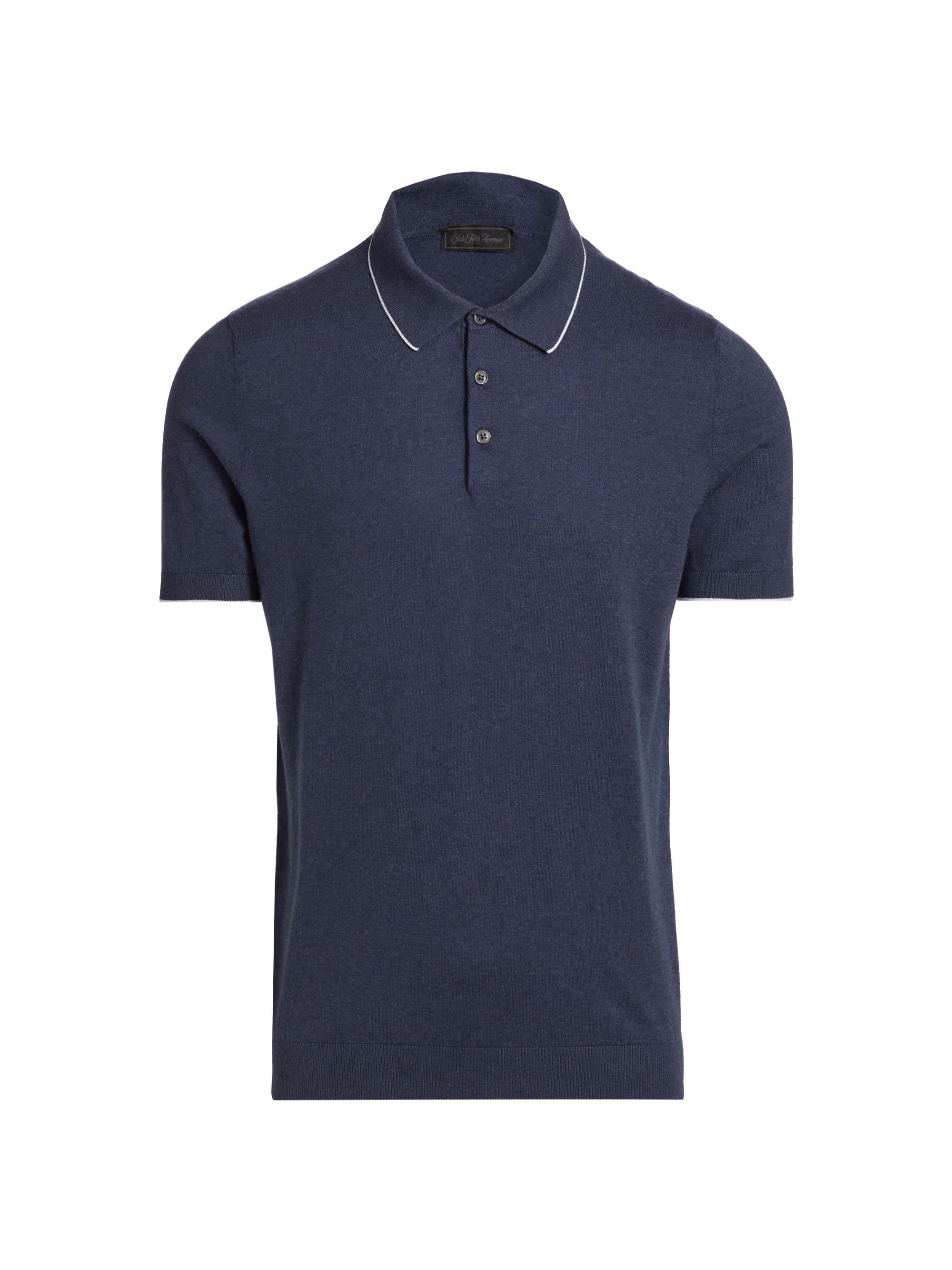 Saks Fifth Avenue Men's COLLECTION Cotton Polo Shirt - Navy Heather