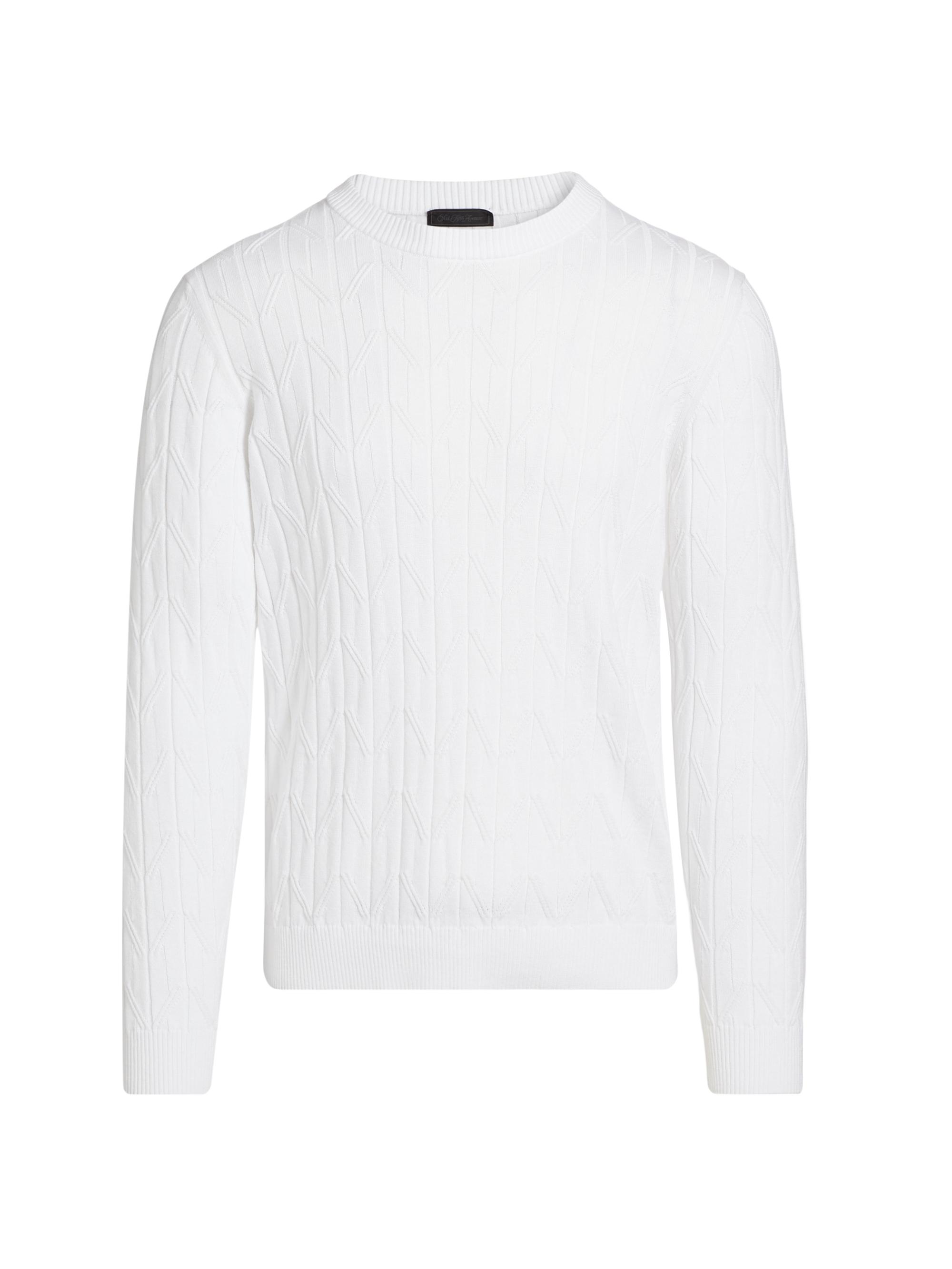 Saks Fifth Avenue Men's COLLECTION Cable-Knit Crewneck Sweater - White