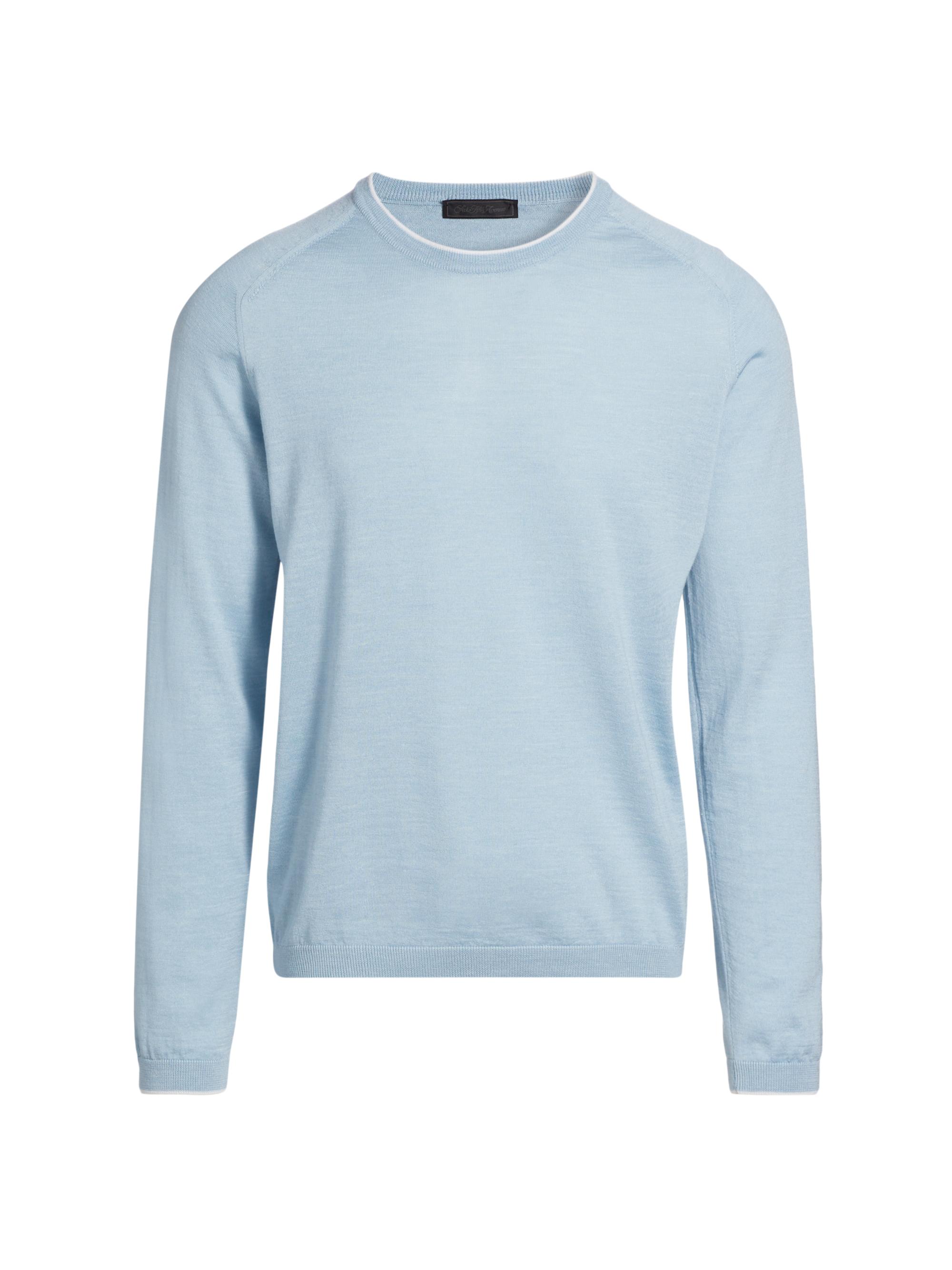 Saks Fifth Avenue Men's COLLECTION Wool, Silk & Linen Sweater - Blue
