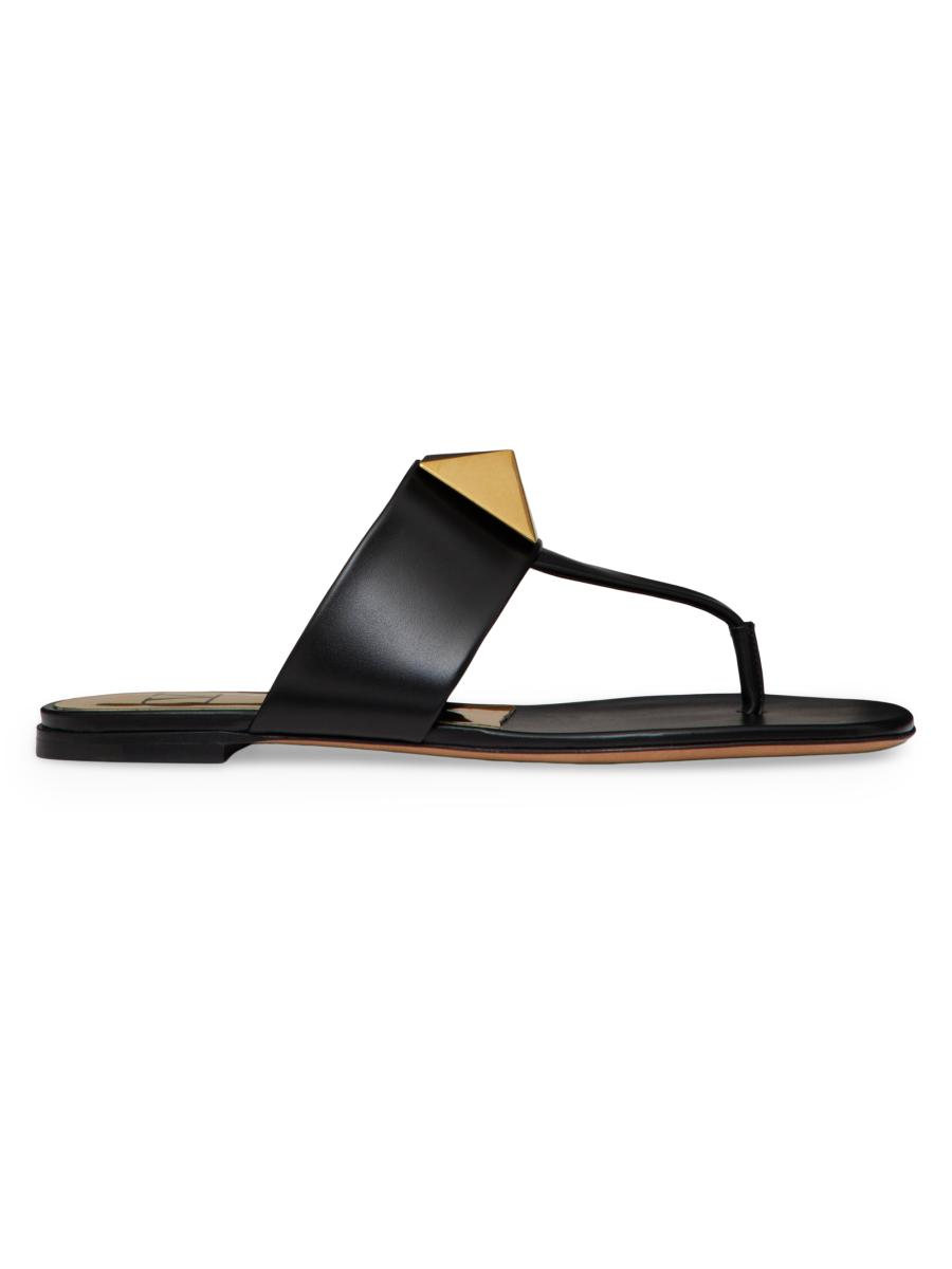 【関税&送料込】Valentino Garavani Sandals Valentino Garavani Rockstud Calfskin Leather Slide Sandals