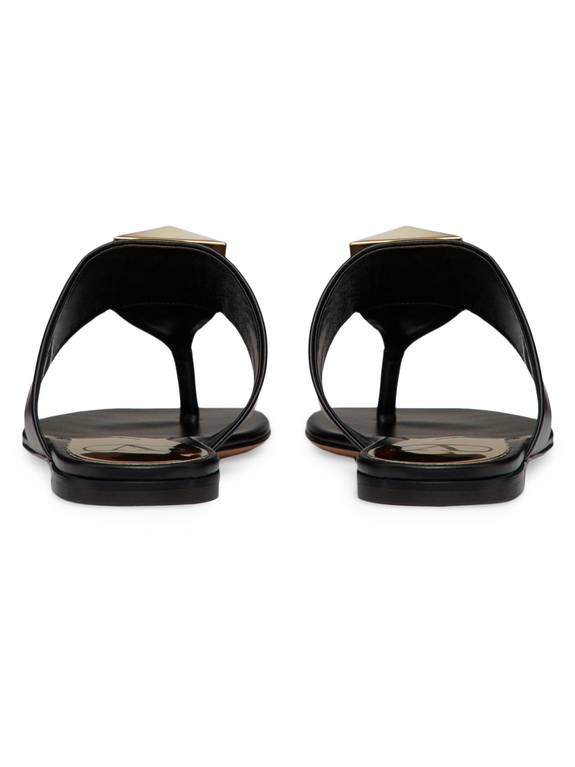 Valentino Garavani One Stud Calfskin Flat Thong Sandals | Saks
