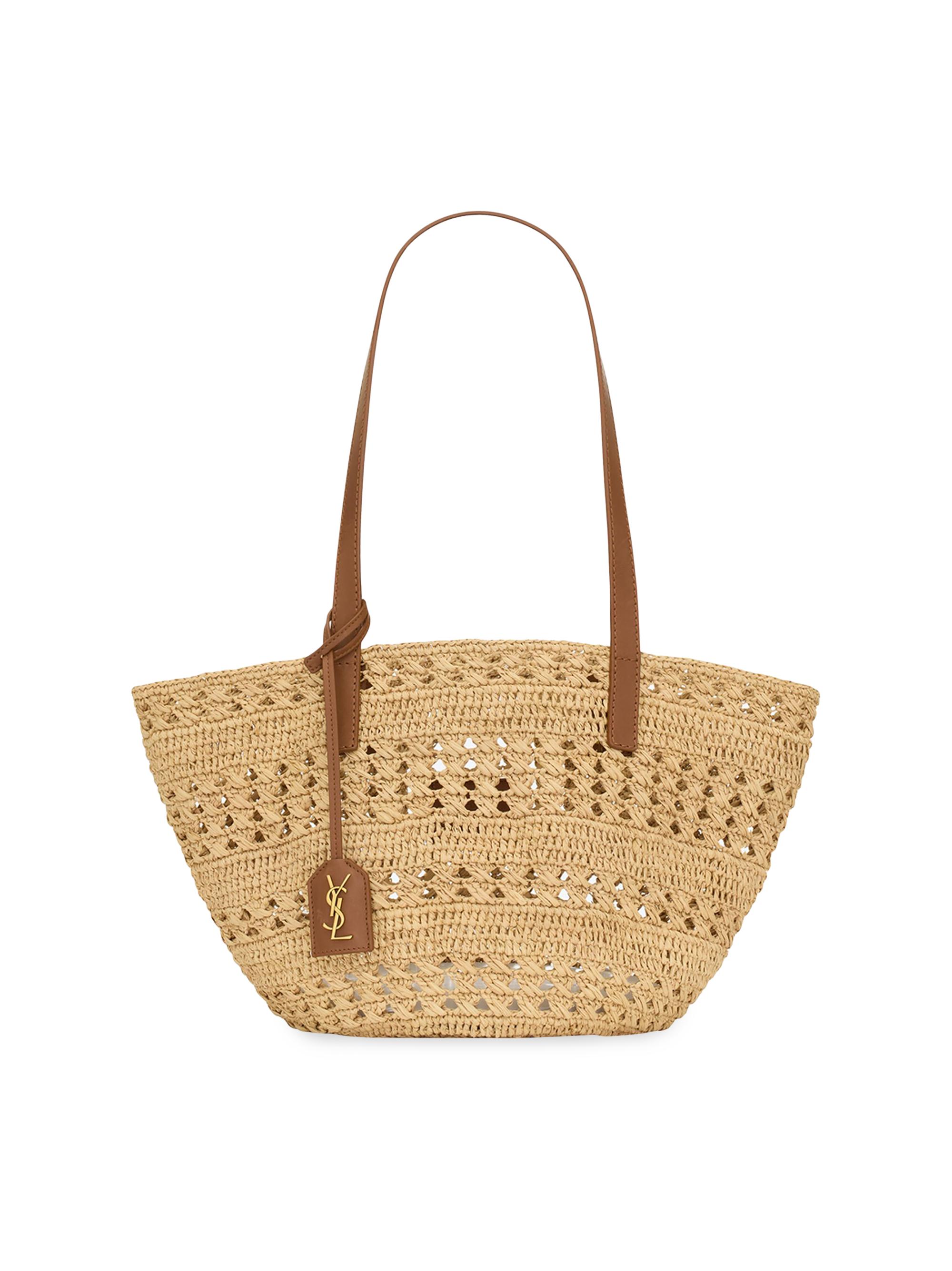 Saint Laurent Panier Small Shoulder Bag in Raffia | Saks Fifth Avenue