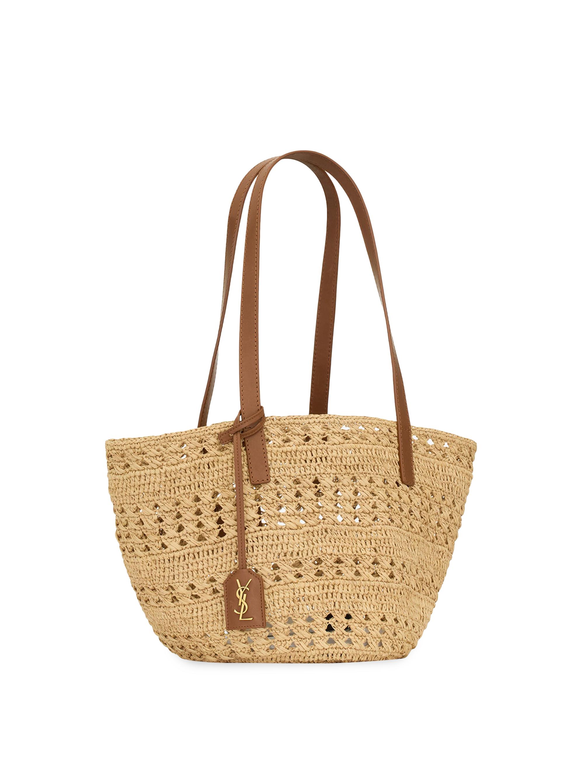 Saint Laurent Panier Small Shoulder Bag in Raffia | Saks Fifth Avenue