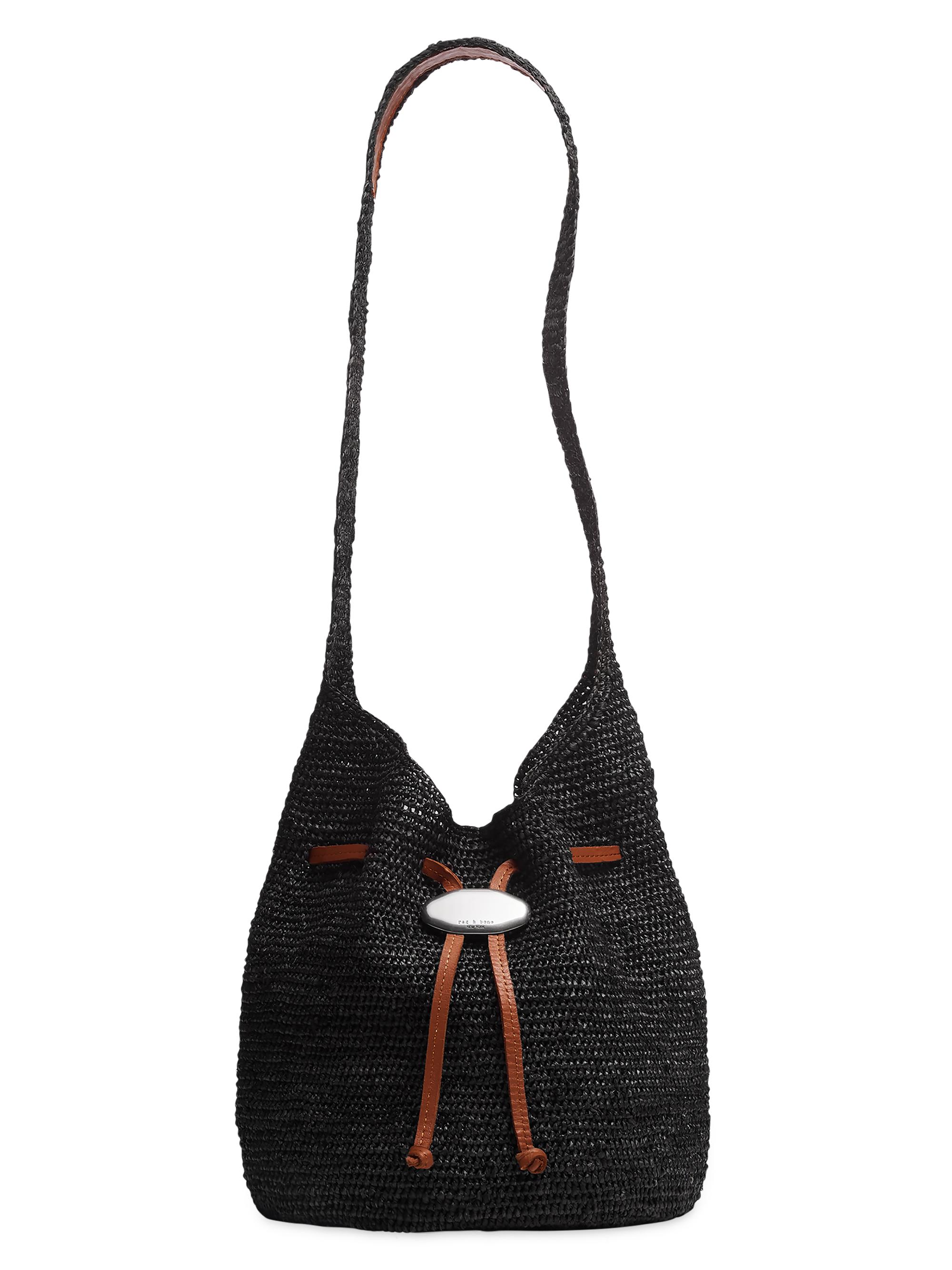 rag & bone Women's Daily Raffia Bucket Bag - Black