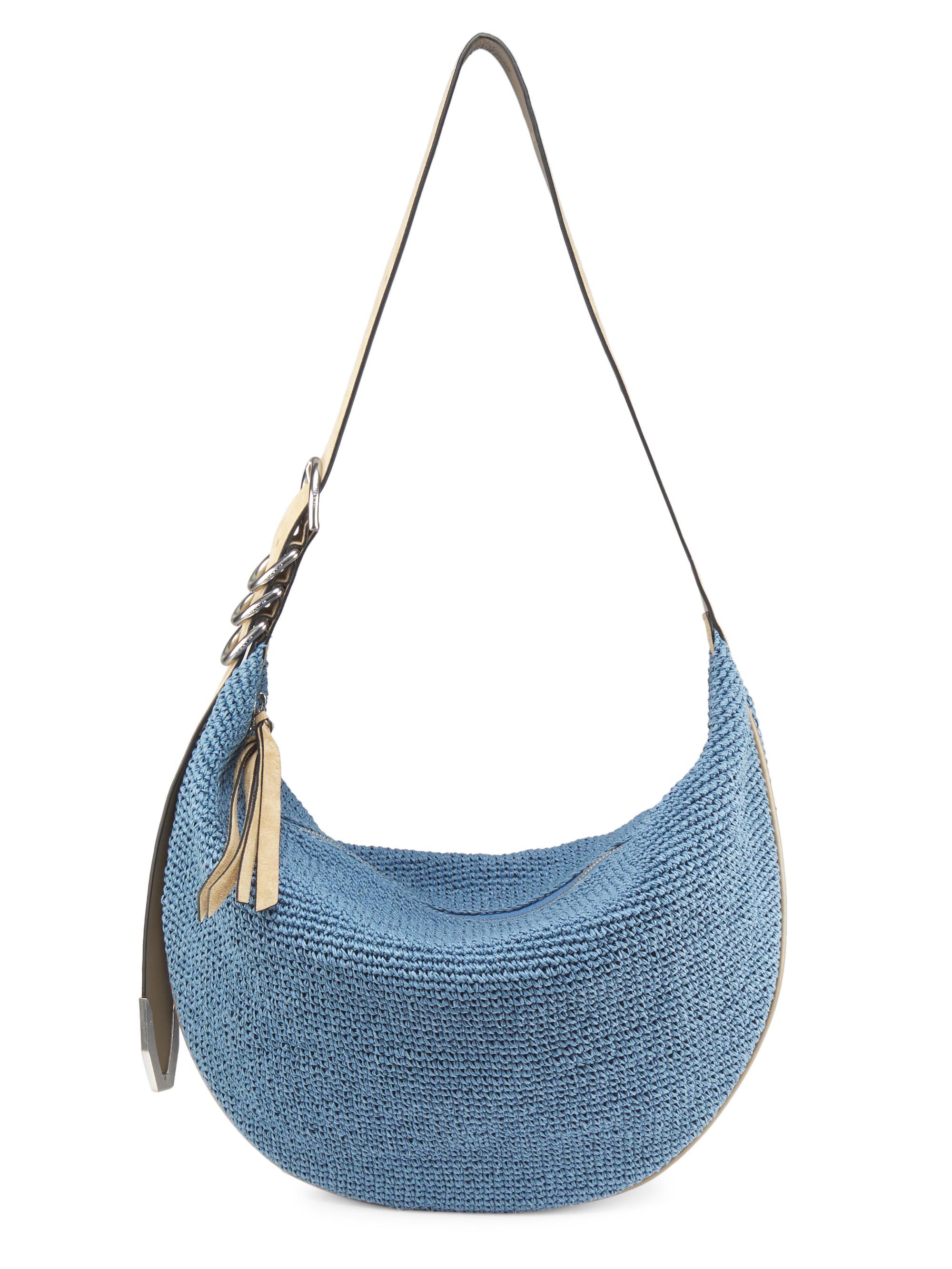 rag & bone Women's Spire Woven Straw Hobo Bag - Denim Blue