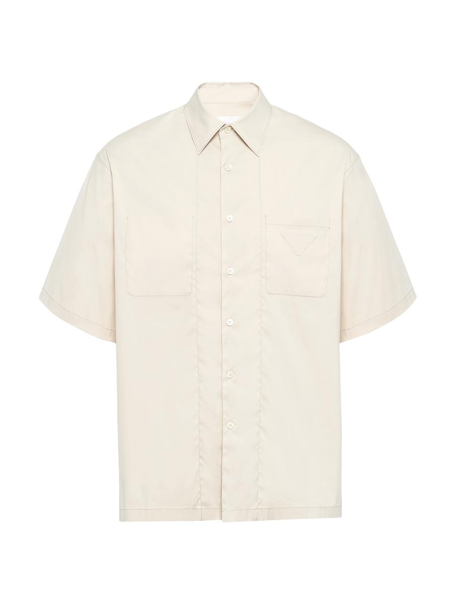ワンピース PRADA CREAM STRETCH COTTON SWEATSHIRT DRESS Prada Short-Sleeved Stretch Cotton Shirt | Saks Fifth Avenue