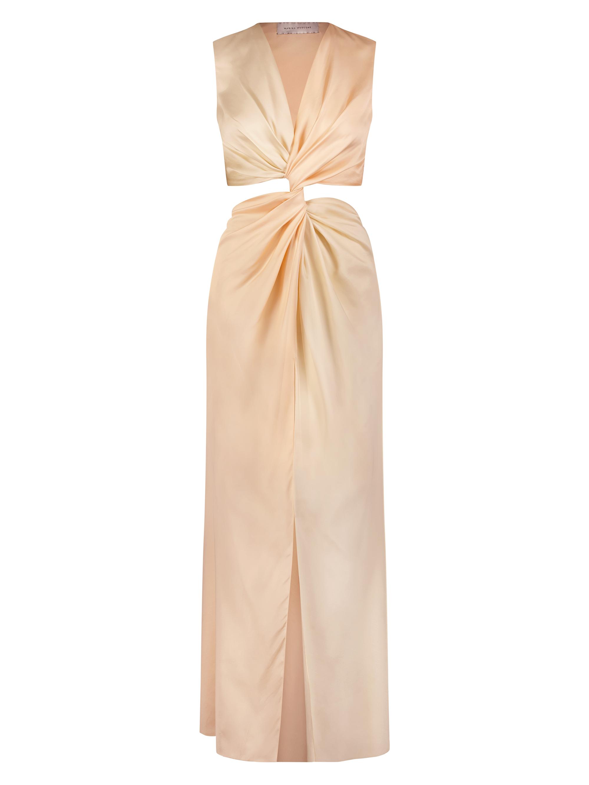 Marina Moscone Women's Colorblocked Twist Dress - Pale Peach
