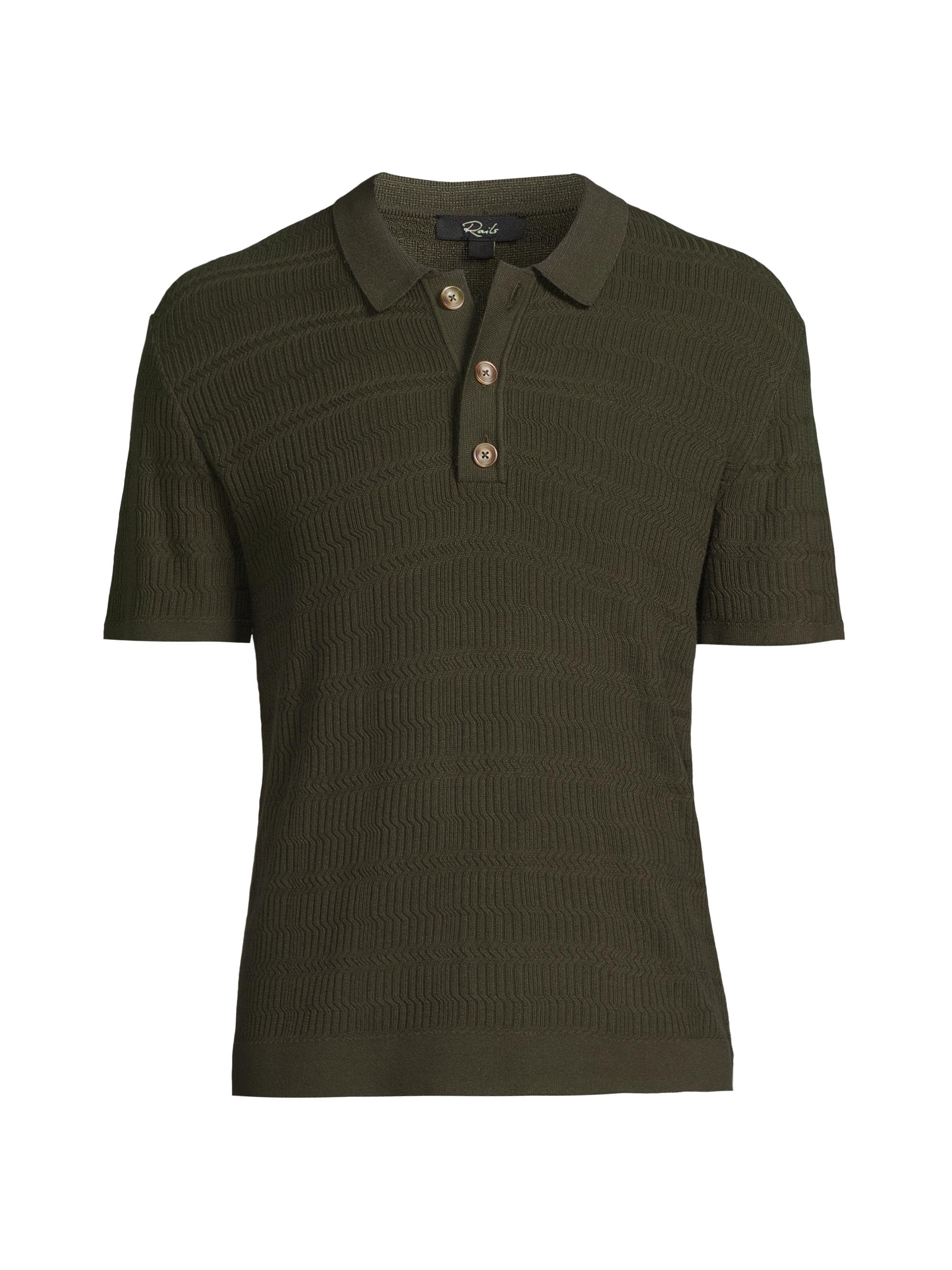 Rails Men's Nathan Cotton-Blend Short-Sleeve Polo Shirt - Ancient Olive