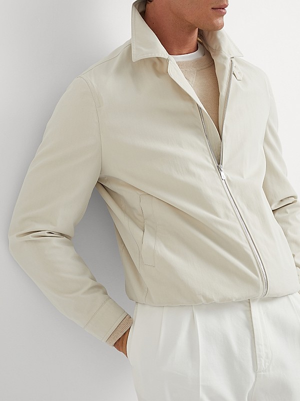 Shop Brunello Cucinelli Techno Cotton Gabardine Bomber Shop Brunello Cucinelli Techno Cotton Gabardine Bomber