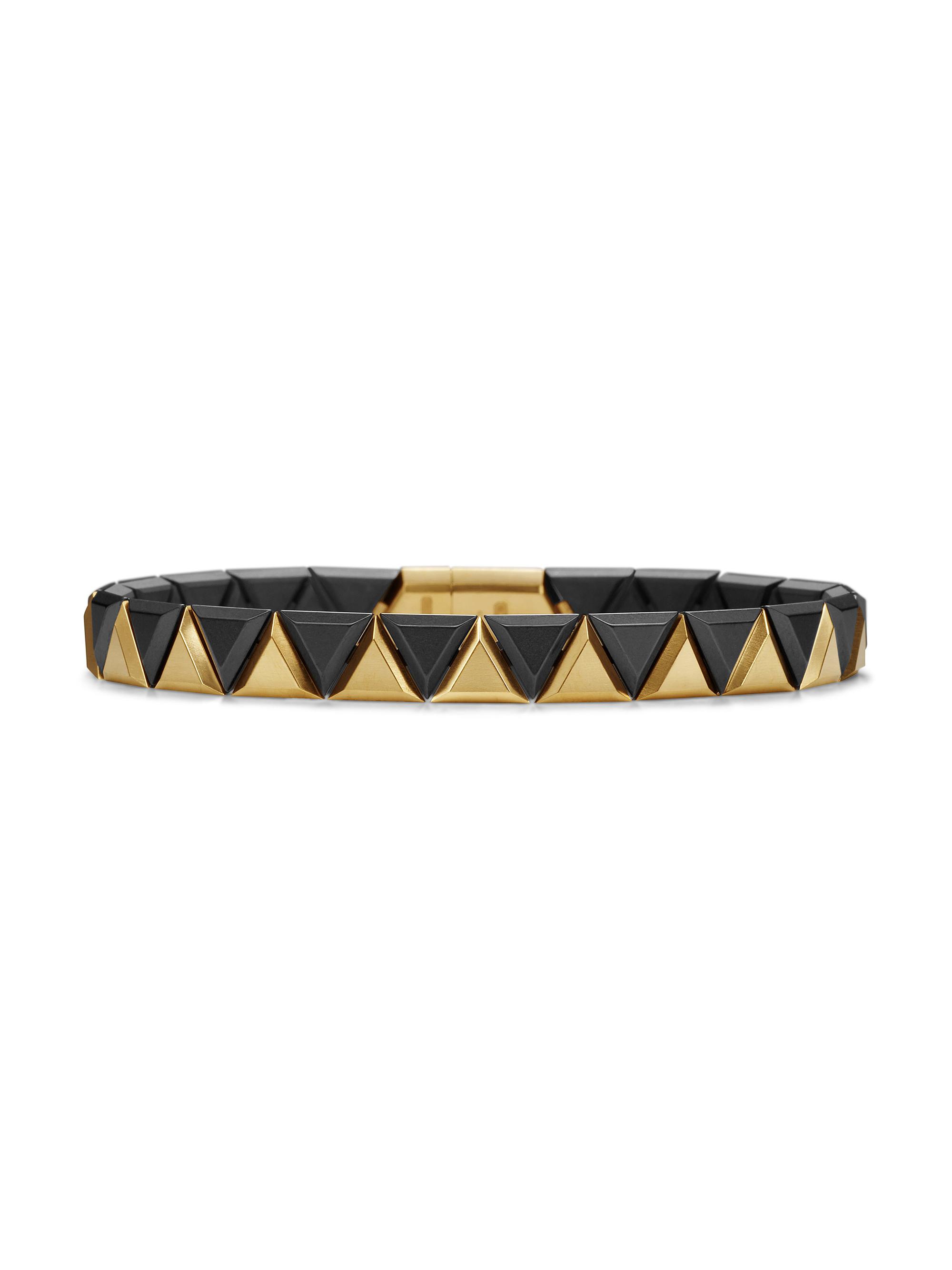 David Yurman Men's Faceted Link Triangle Bracelet in Black Titanium - Black