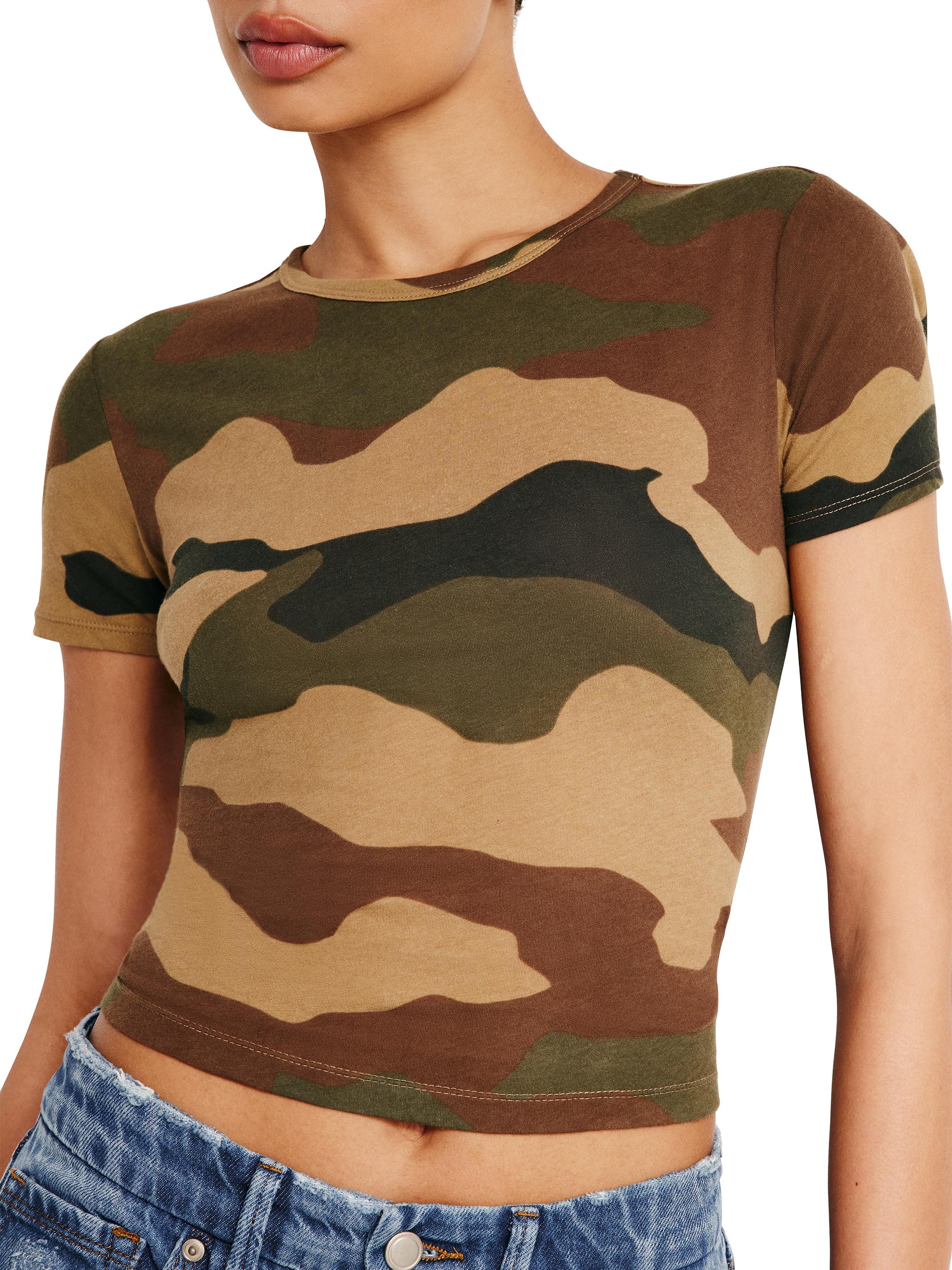 Good American Women's Featherweight Cotton Slim Tee - Fatigue Green