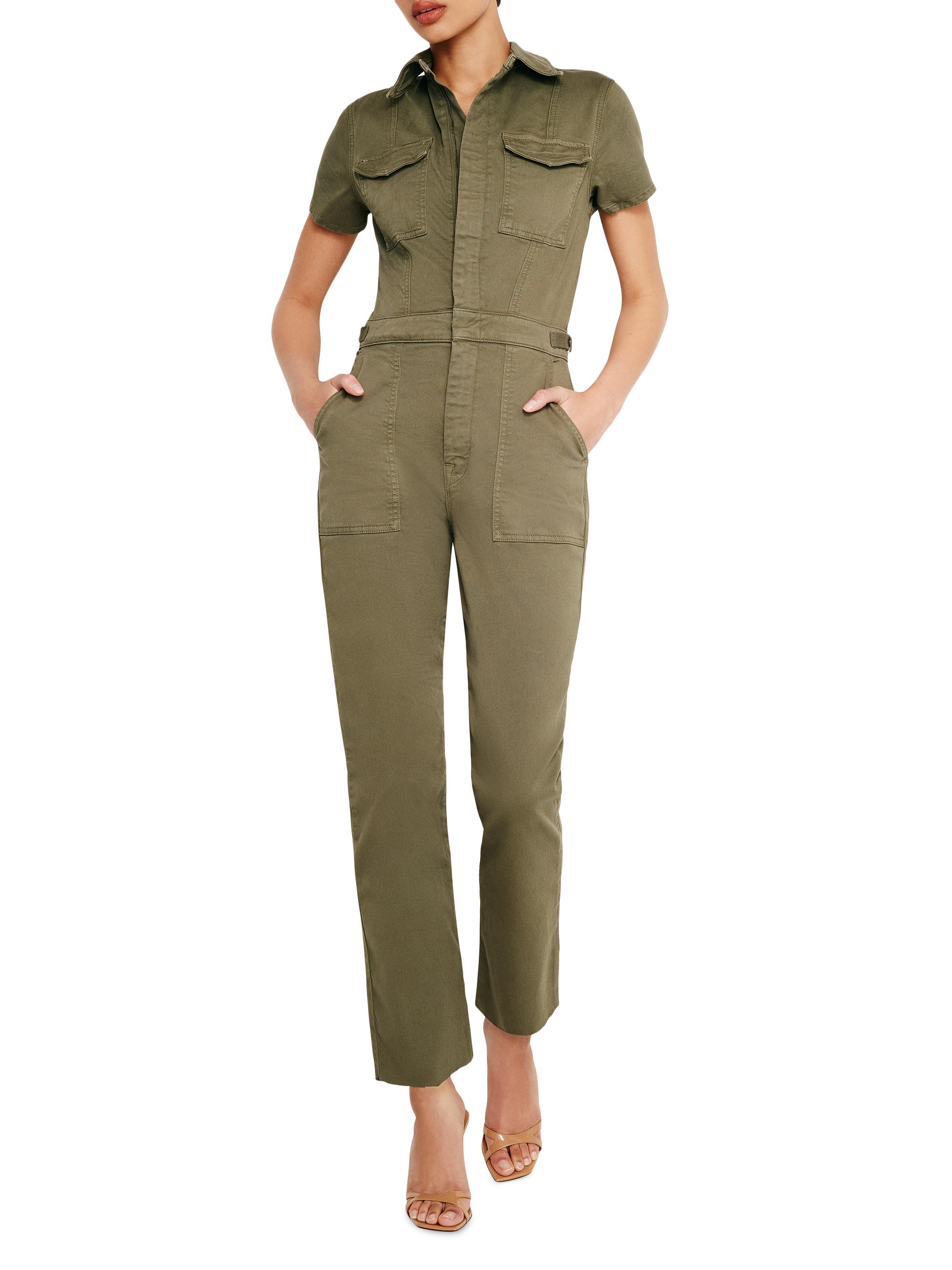 Good American Women's Fit For Success Utility Jumpsuit - Fatigue