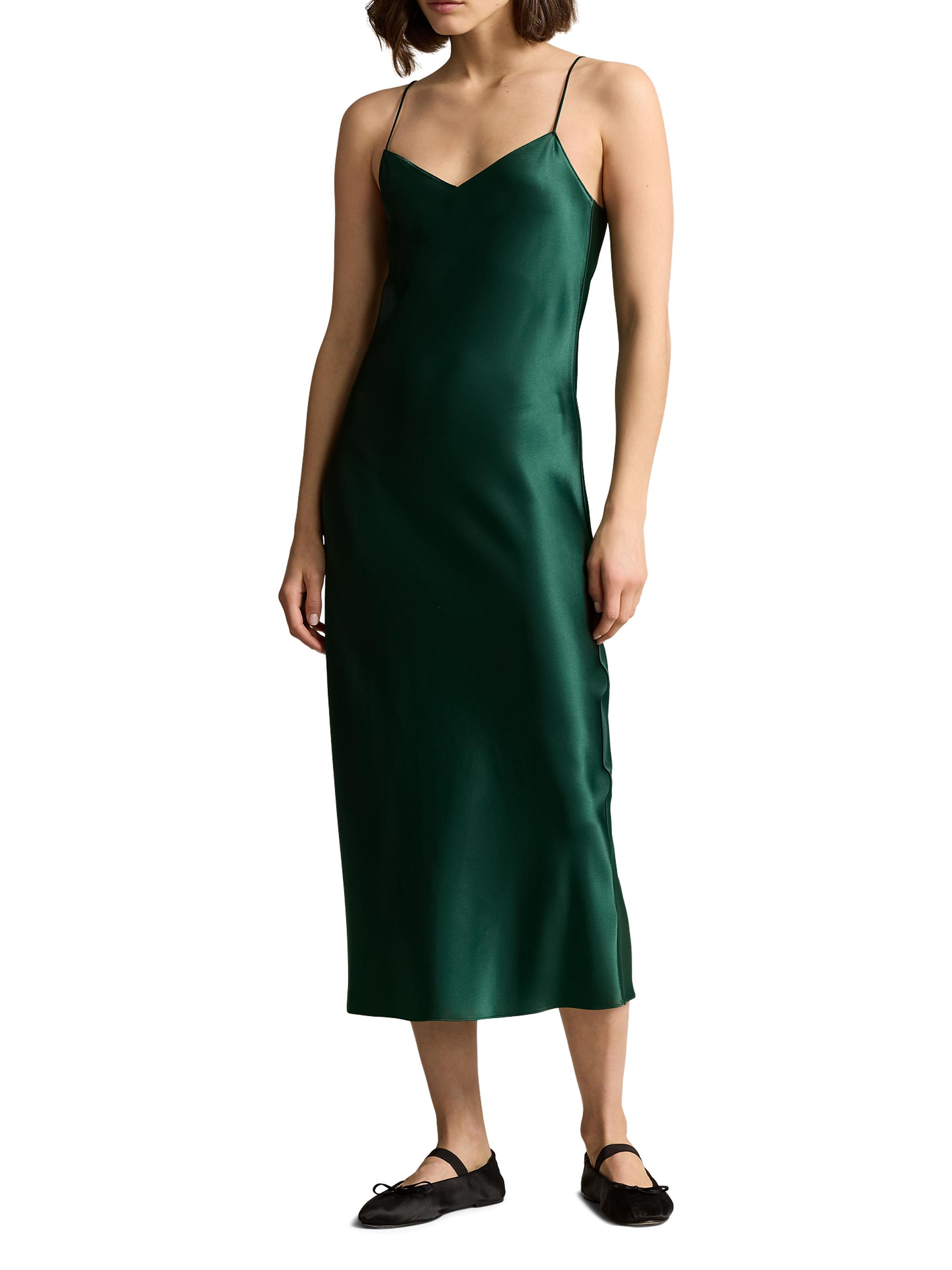 Polo Ralph Lauren Women's Satin Midi Slip Dress - Northwest Pine
