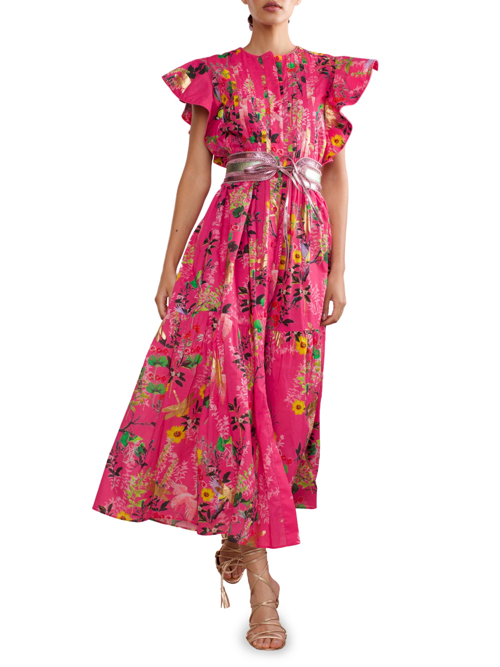 Cynthia Rowley Nairobi Floral Pintuck Maxi Dress | Saks Fifth Avenue