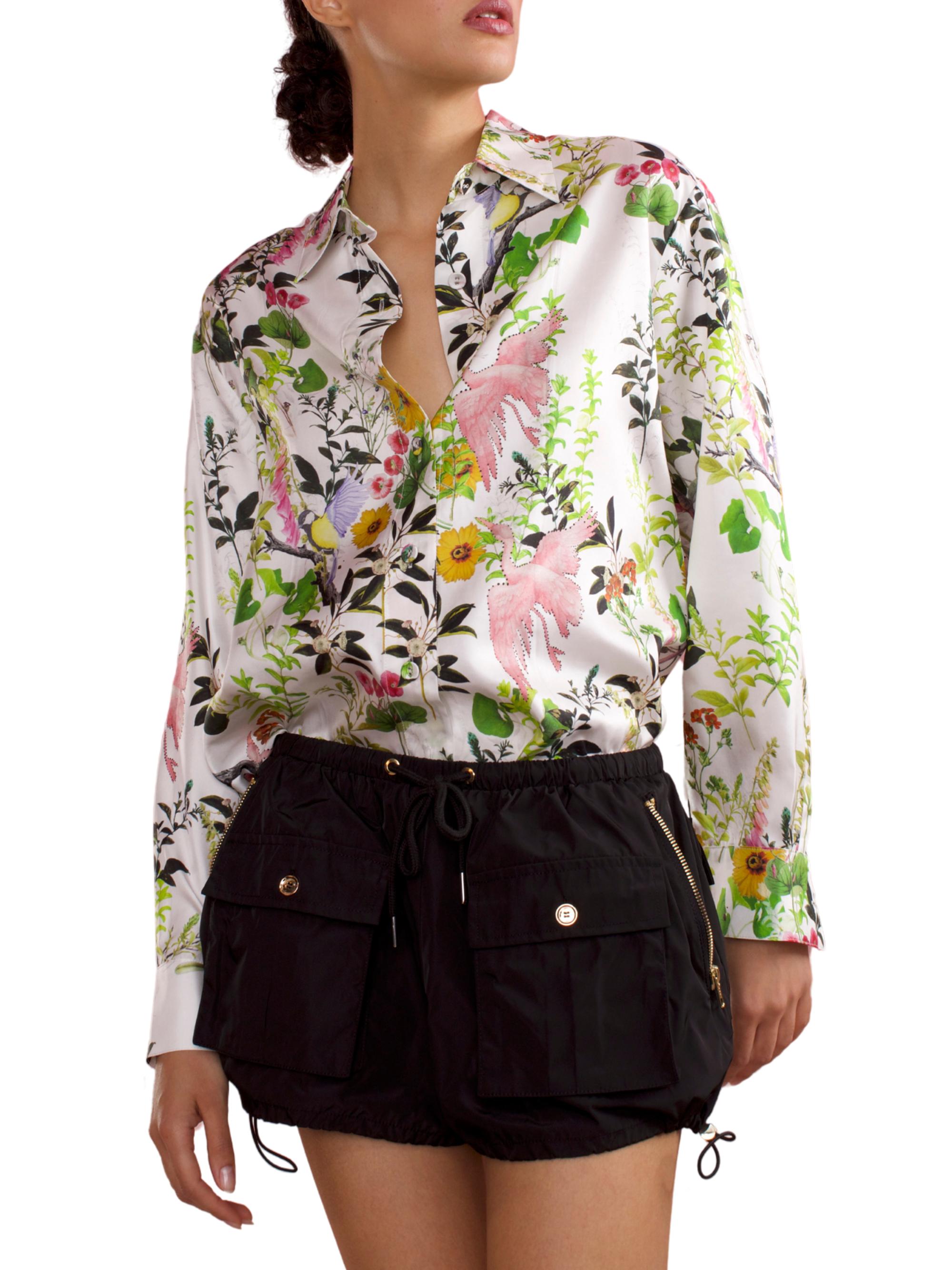 Cynthia Rowley Women's Floral Silk Button-Front Shirt - White Multi