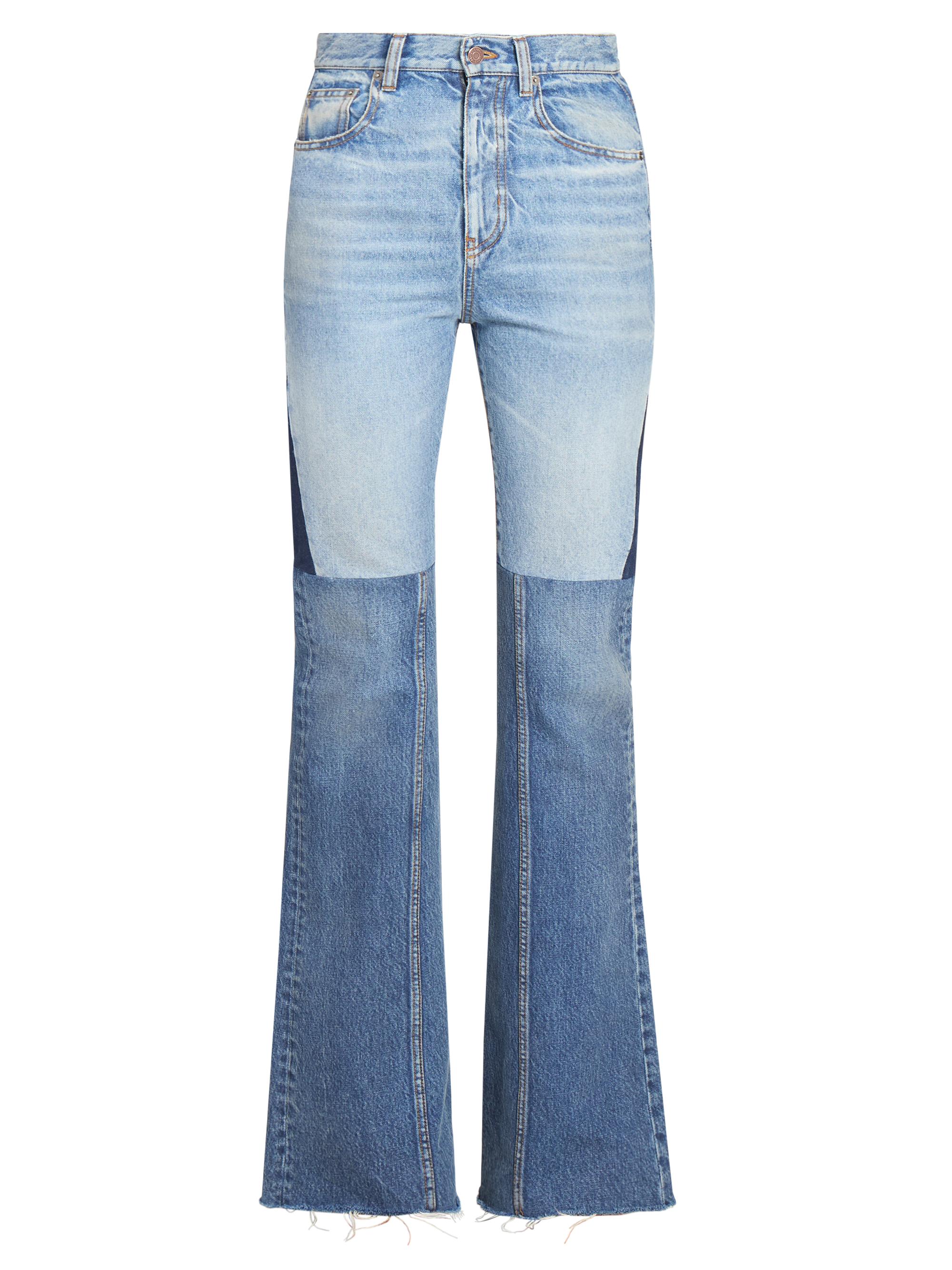 Chloé Women's Paneled Mid-Rise Jeans - Blue Multi