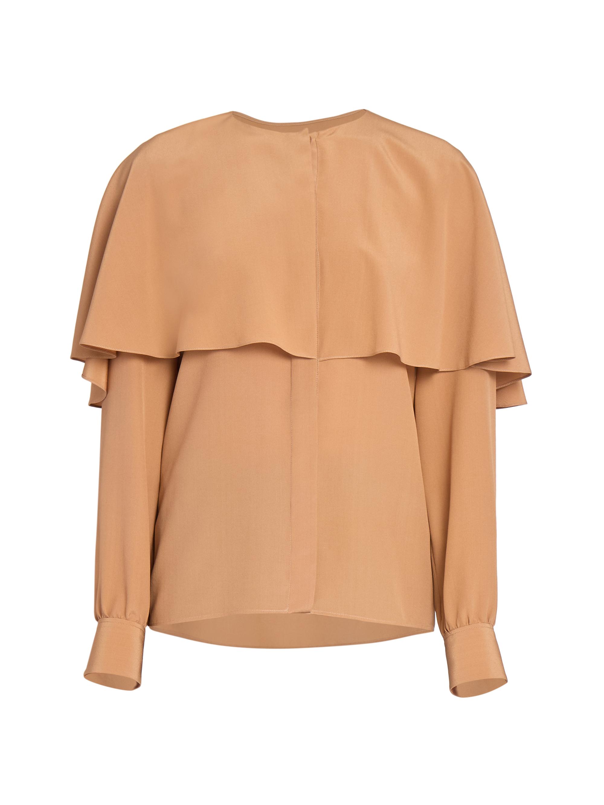 Chloé Women's Draped Silk Top - Dusty Camel