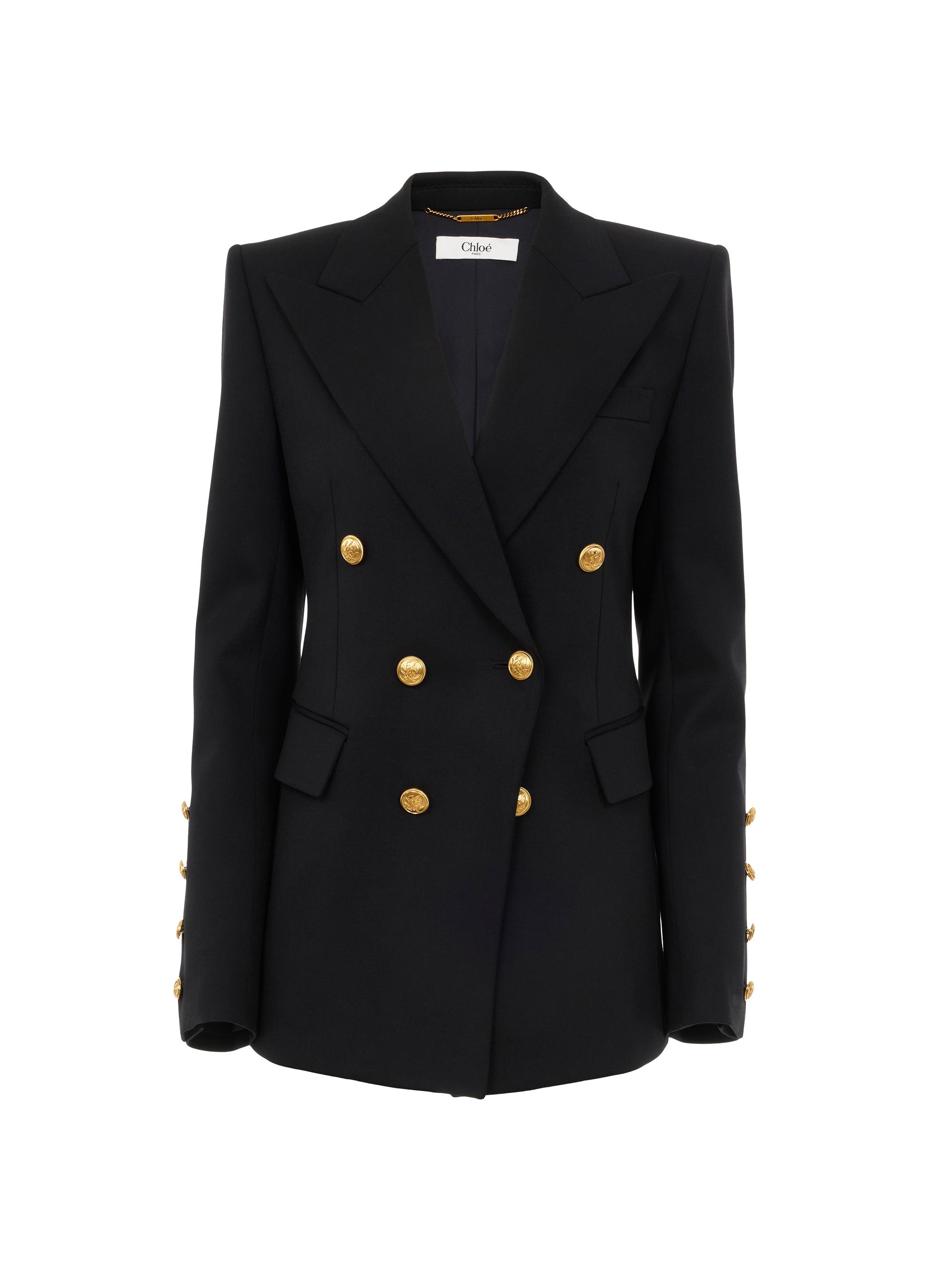 Chloé Women's Wool Double-Breasted Coat - Black