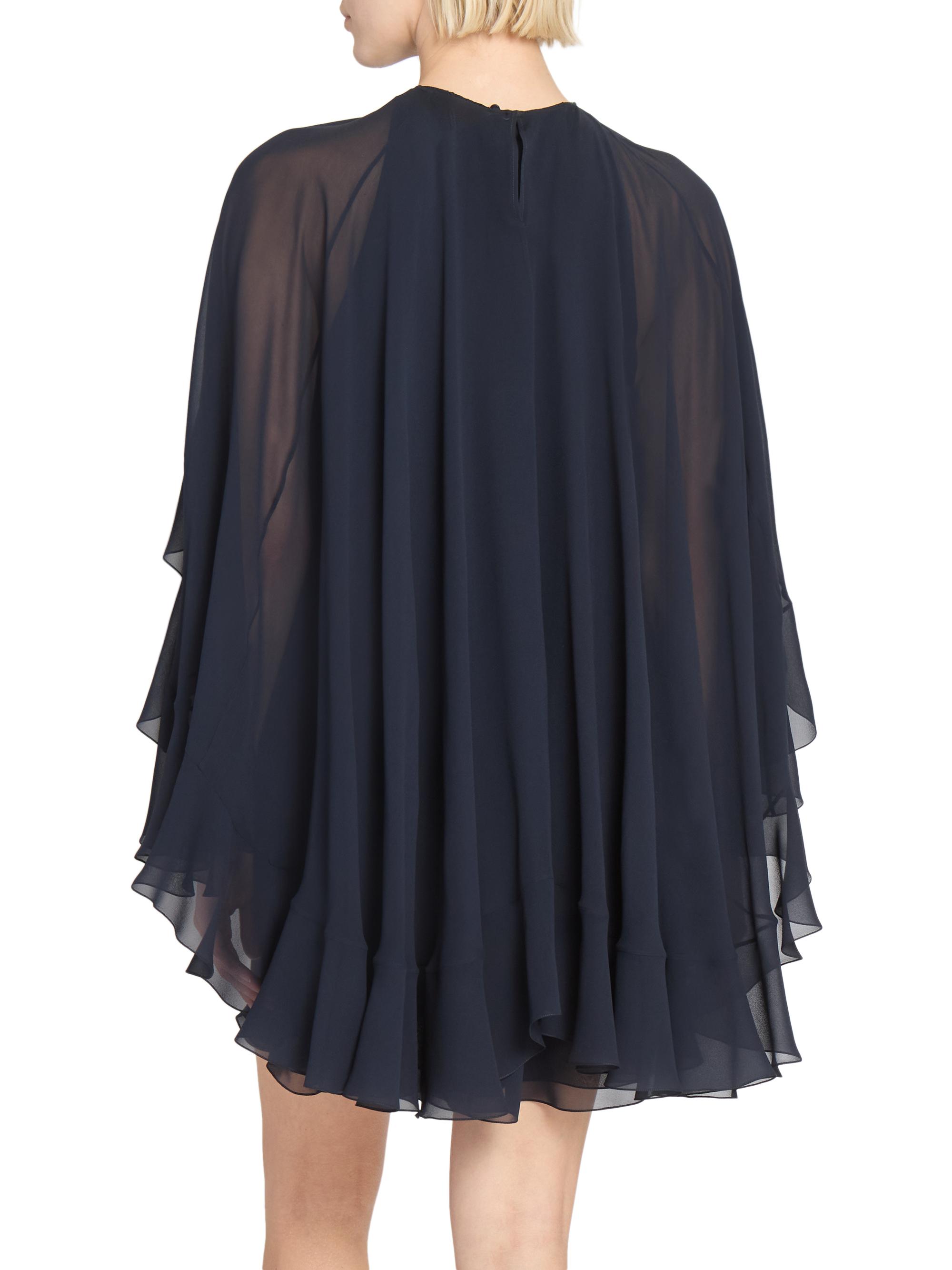 極美品 UNDERCOVER / silk ruffle dress 2006 Chloé Silk Ruffle Cape Minidress | Saks Fifth Avenue