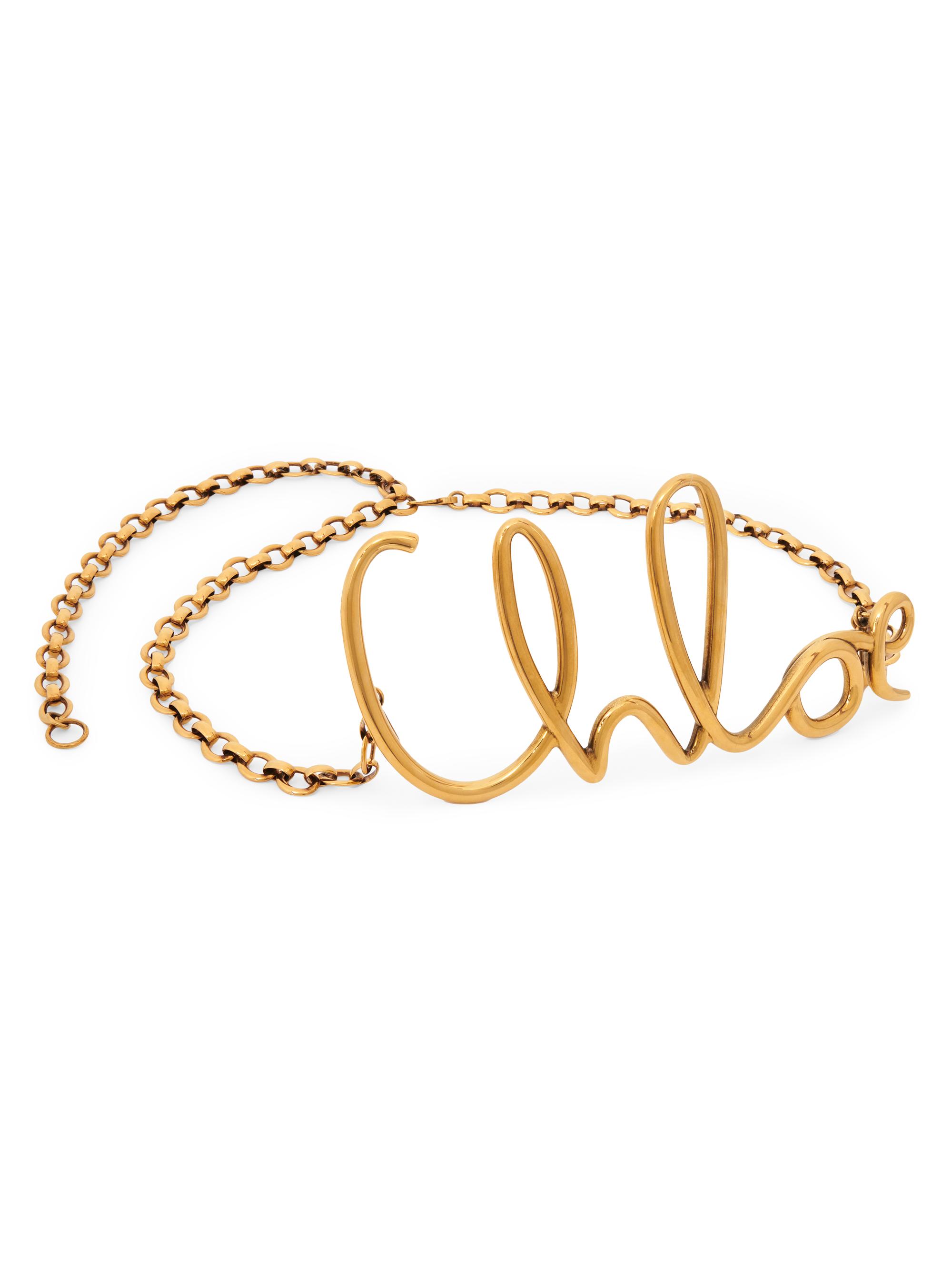 Chloé Women's Script Logo Goldtone Belt - Vintage Gold