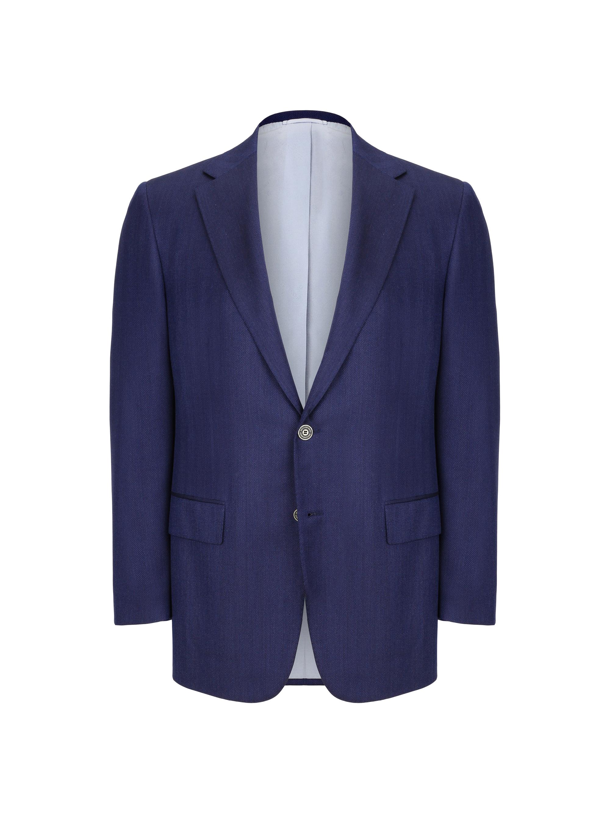 Stefano Ricci Men's Woven Two Buttons Jacket Blazer - Colbalt Blue