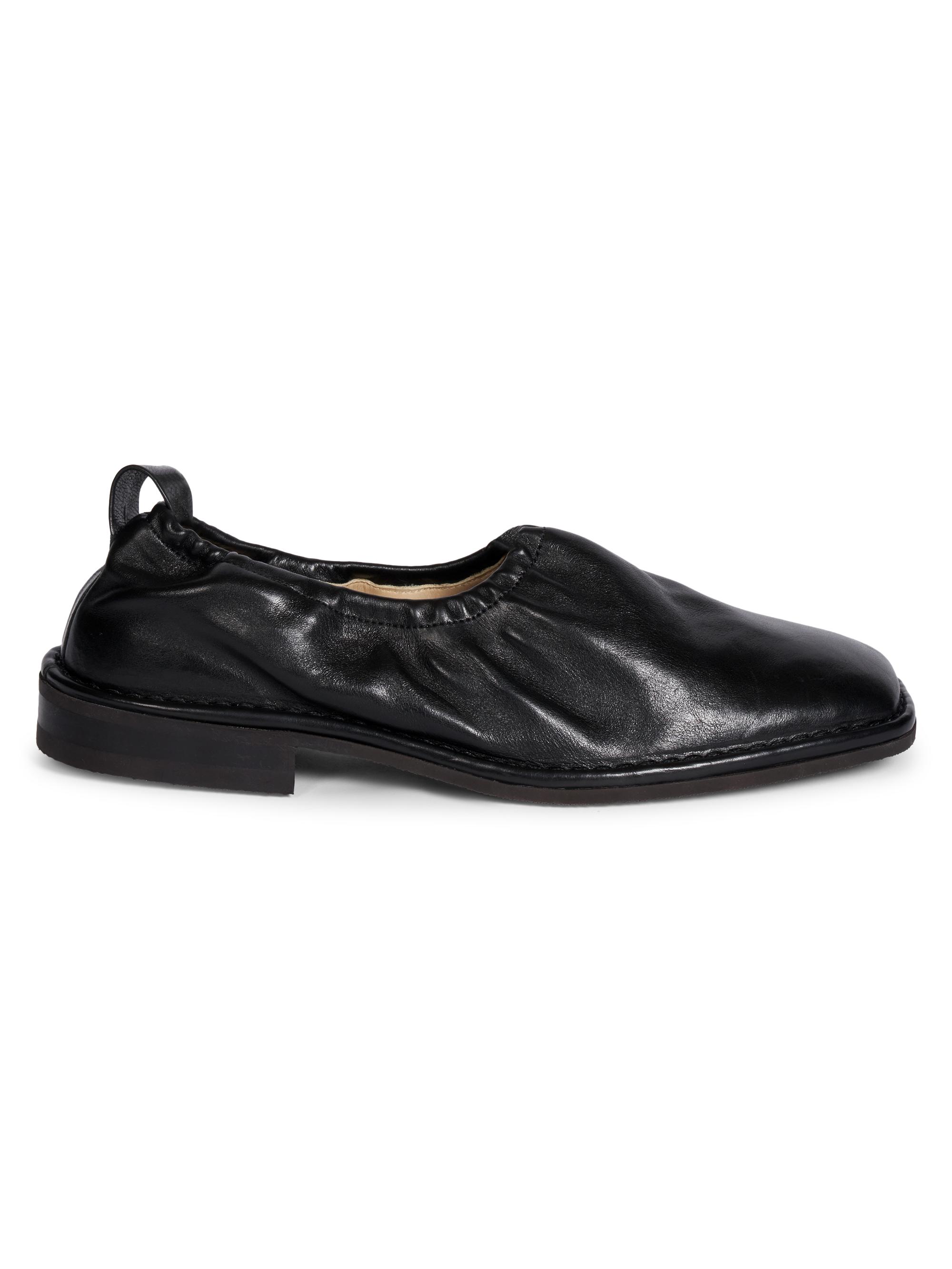 Lemaire Men's Rubber Sole Leather Loafers - Black