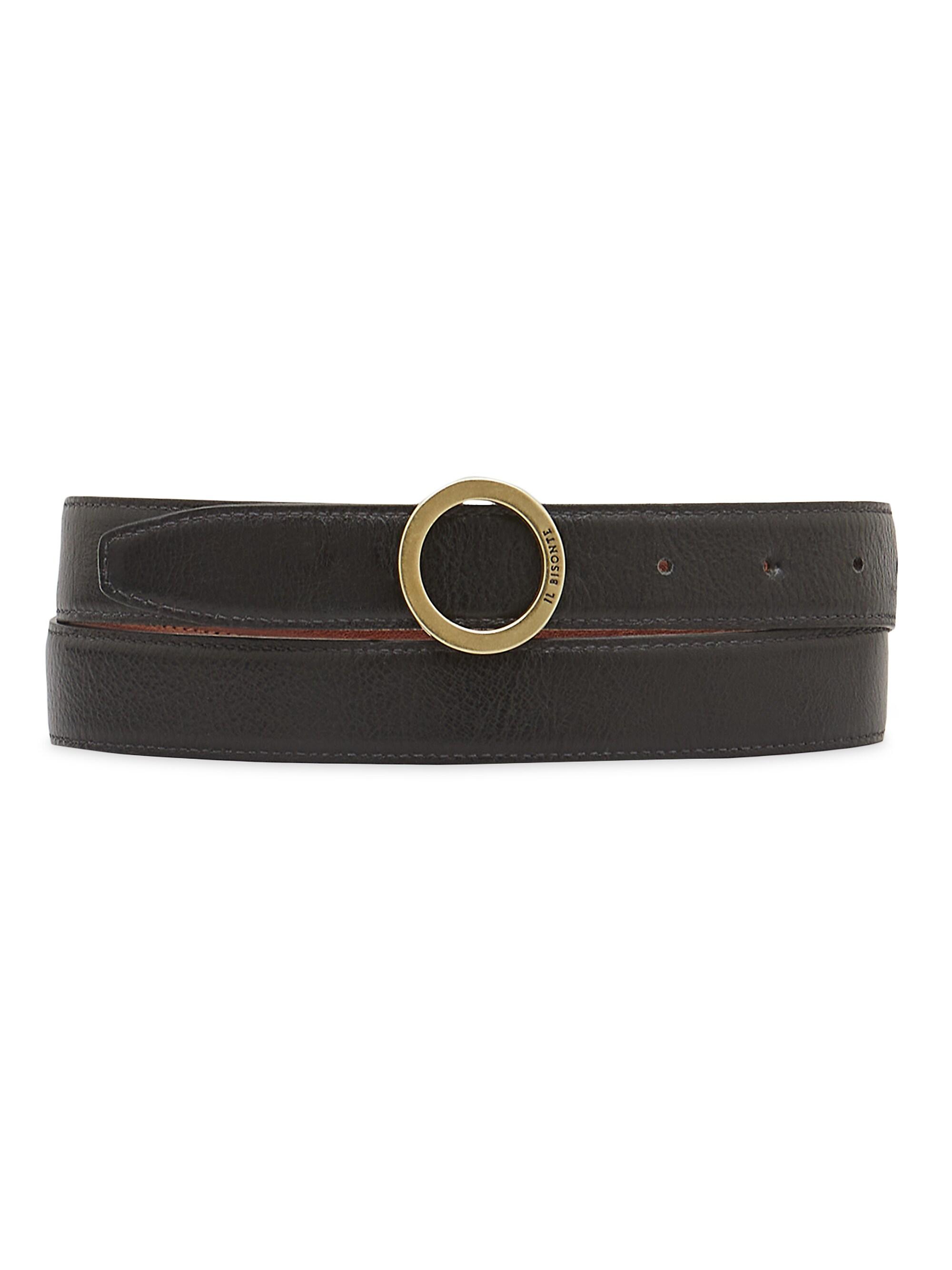 小物 IL BISONTE / leather classic belt Belt in leather color black – Il Bisonte