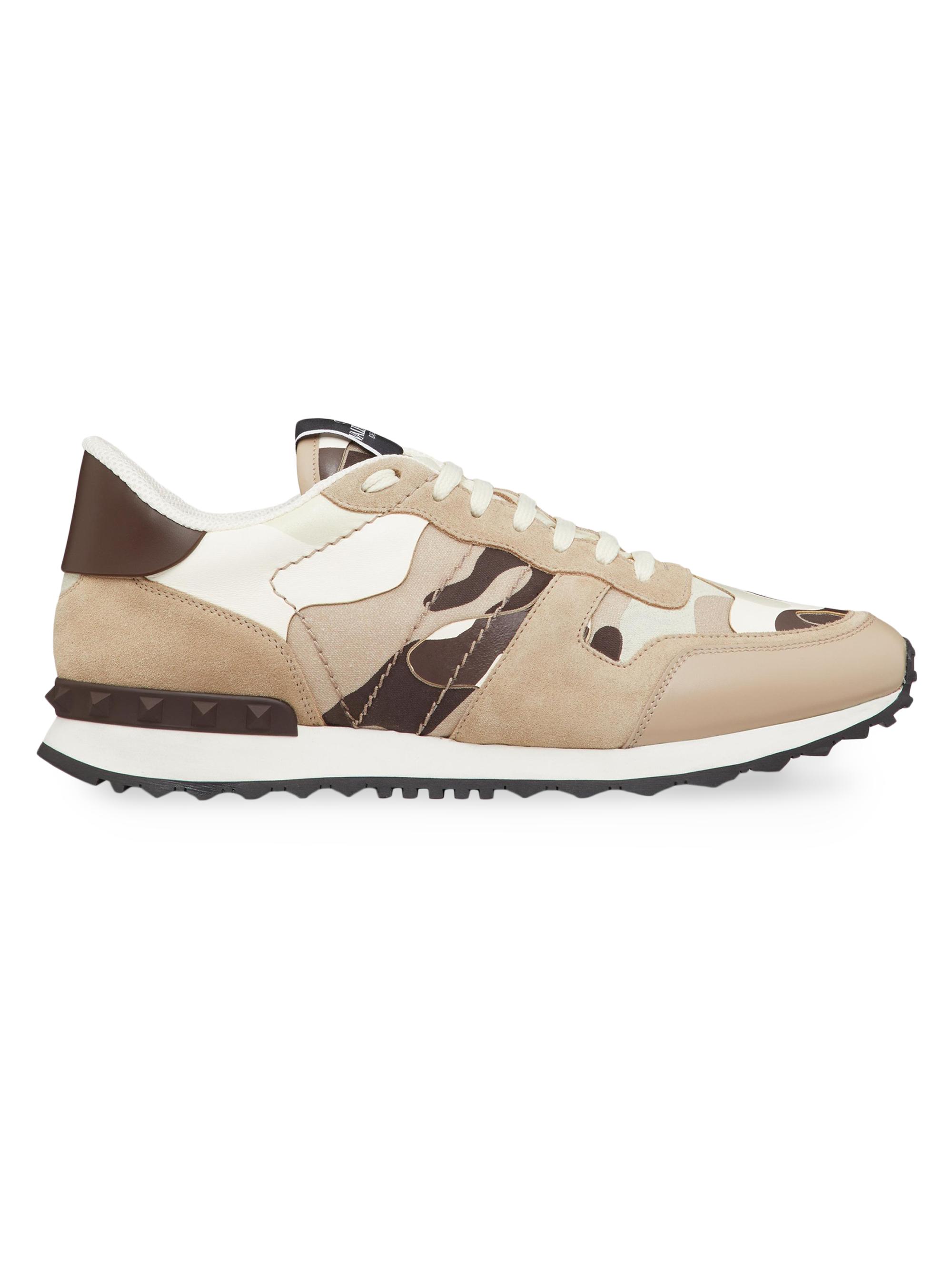 Valentino Garavani Men's Camouflage Rockrunner Sneakers - Light  Brown