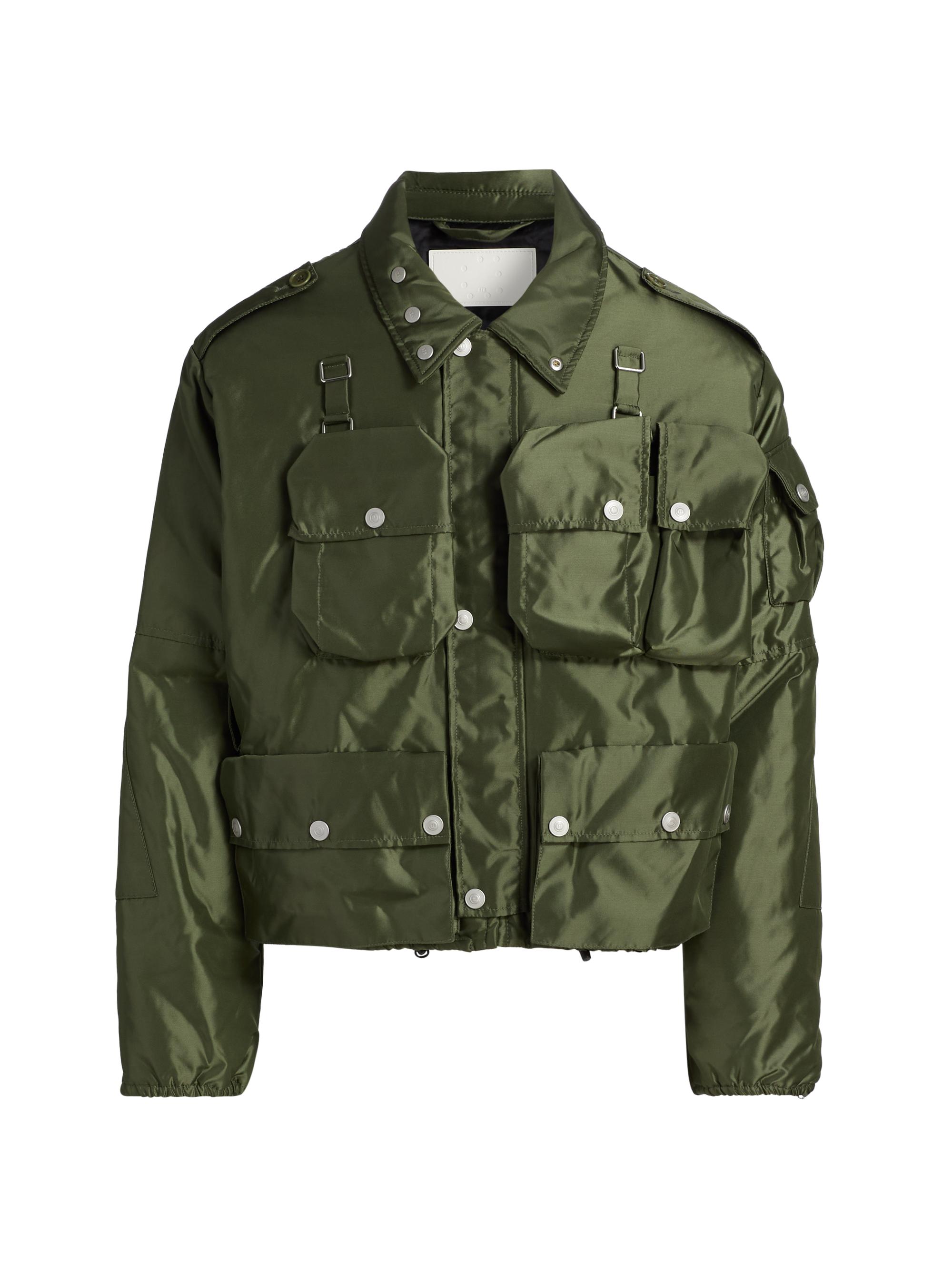 EZR Men's 3D Pocket Nylon Military Jacket - Verde