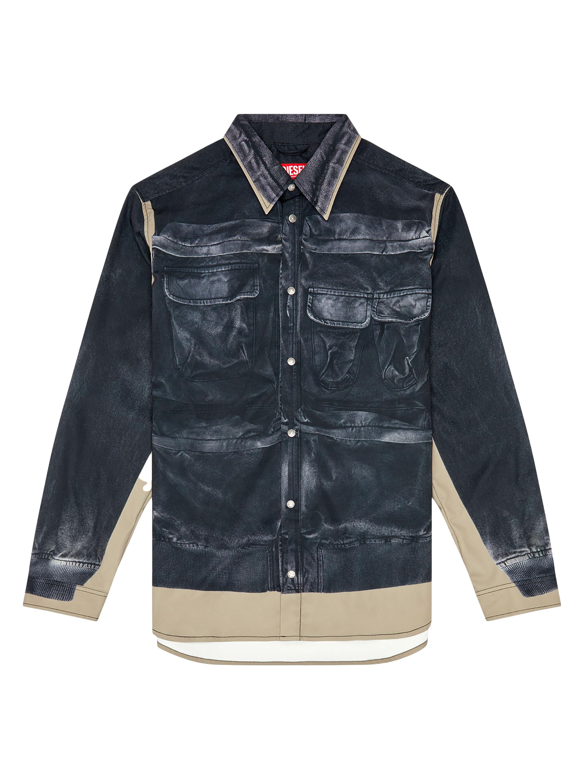 Diesel Men's After-A Trompe L'oeil Shirt - Black