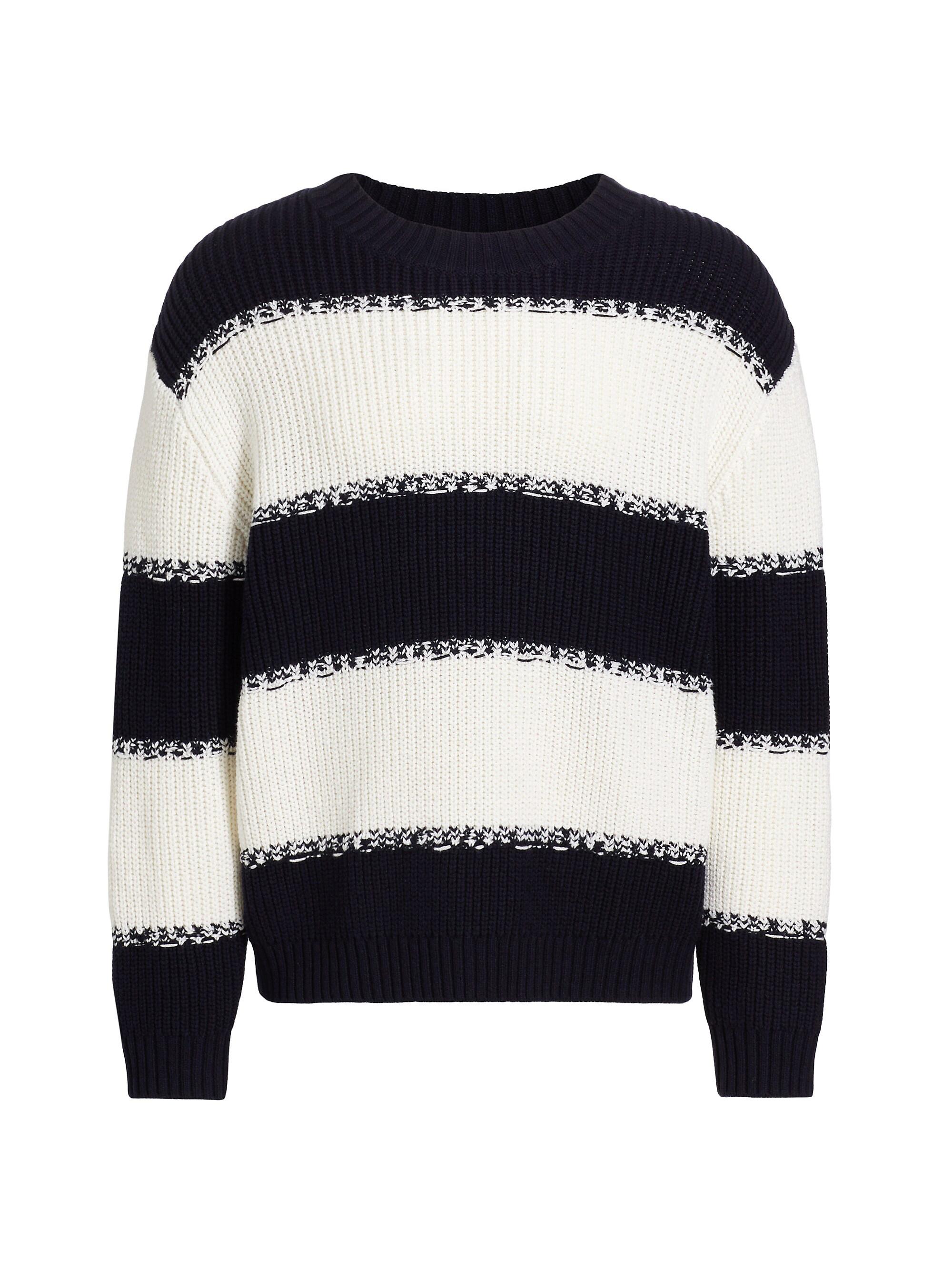 Frame Men's Striped Wool-Blend Sweater - Dark Navy Stripe