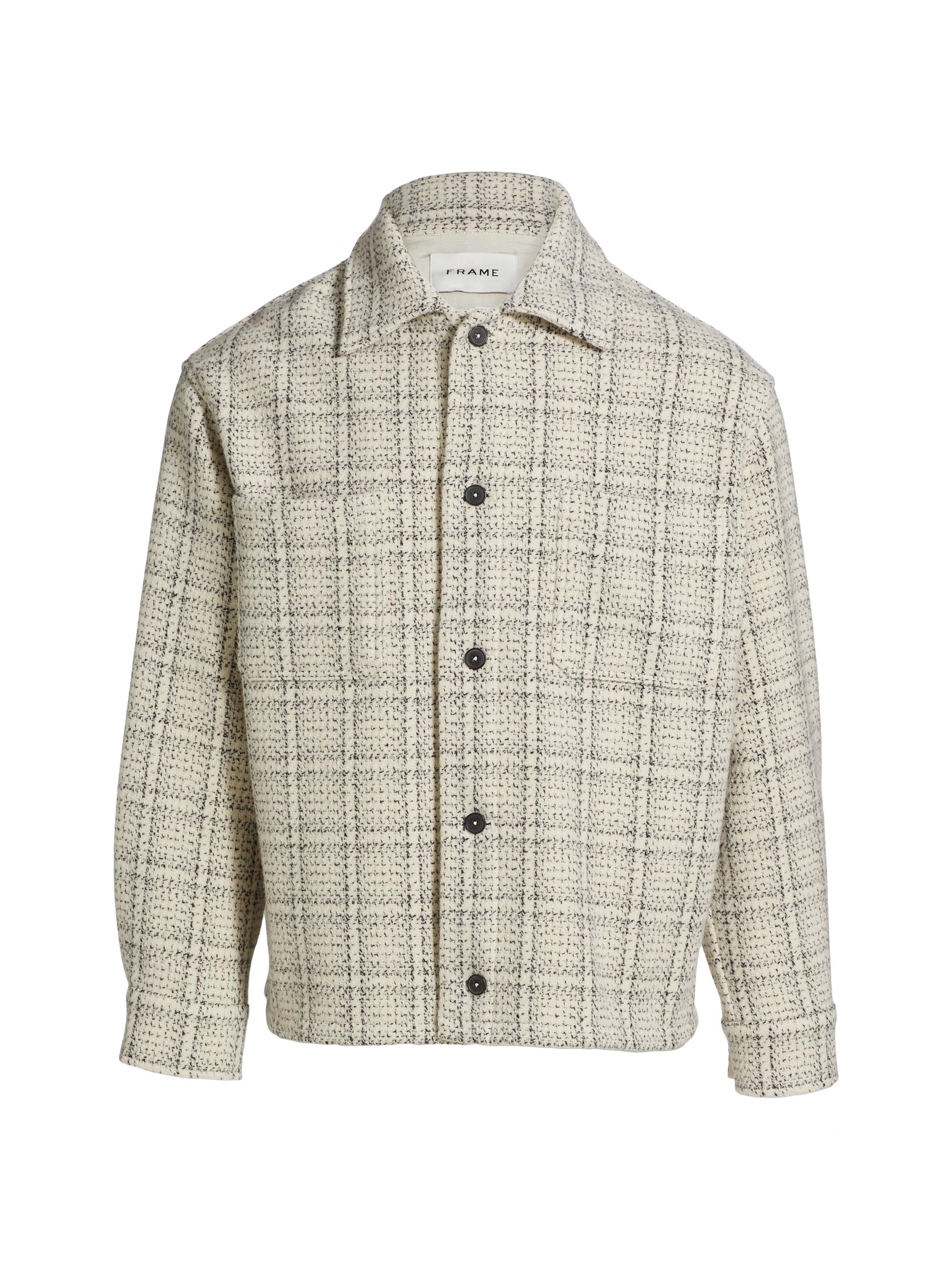 Frame Men's Flannel Overshirt Jacket - Off White Plaid