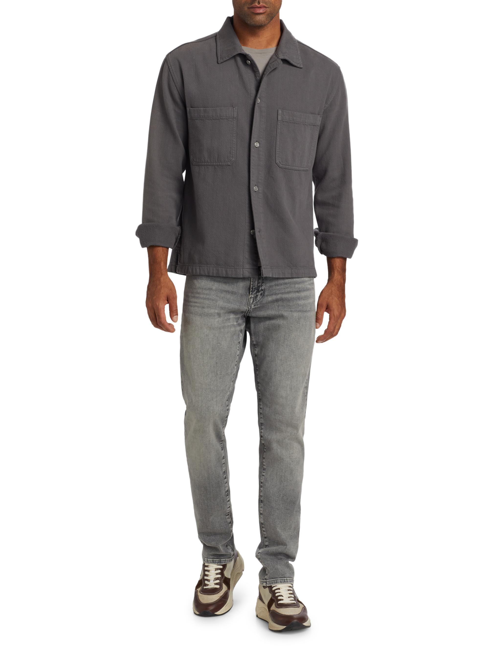 FRAME Textured Terry Double Pocket Relaxed Shirt | Saks Fifth Avenue