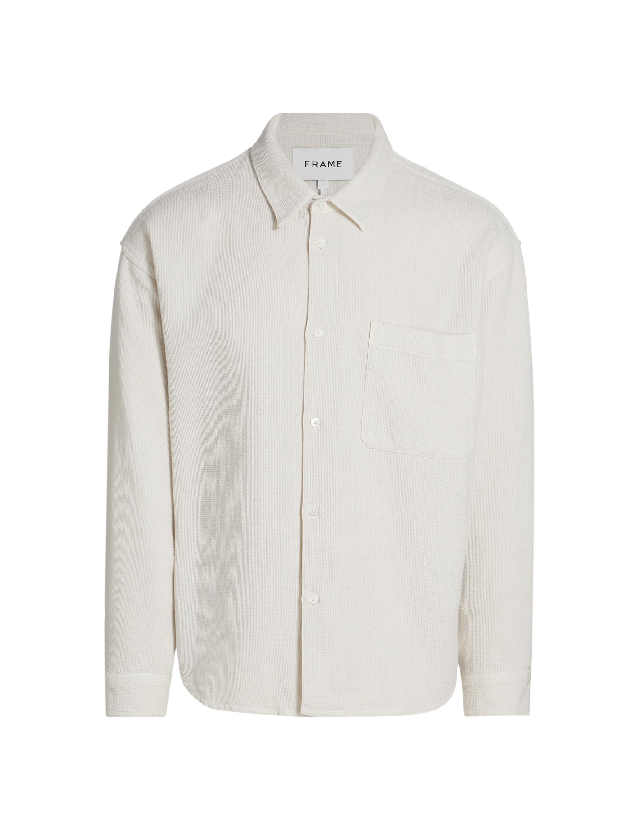 Frame Men's Waffle Textured Overshirt - Off White