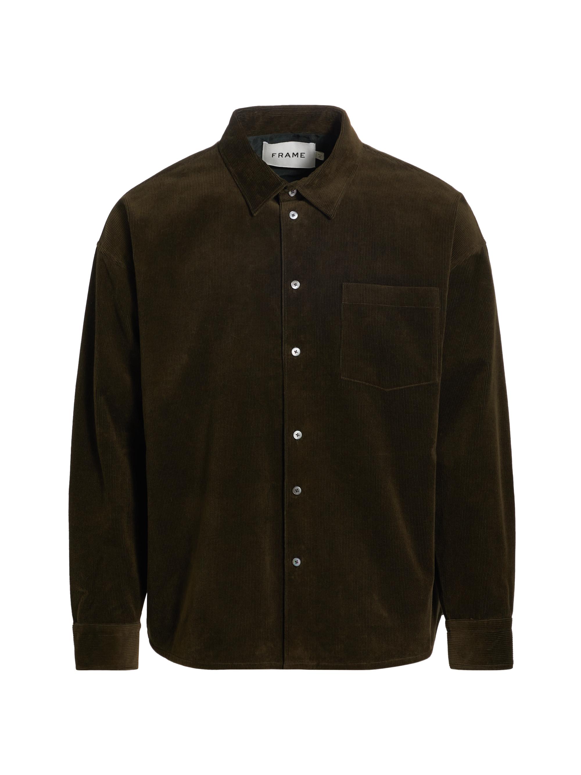 Frame Men's Relaxed Corduroy Overshirt - Dark Olive