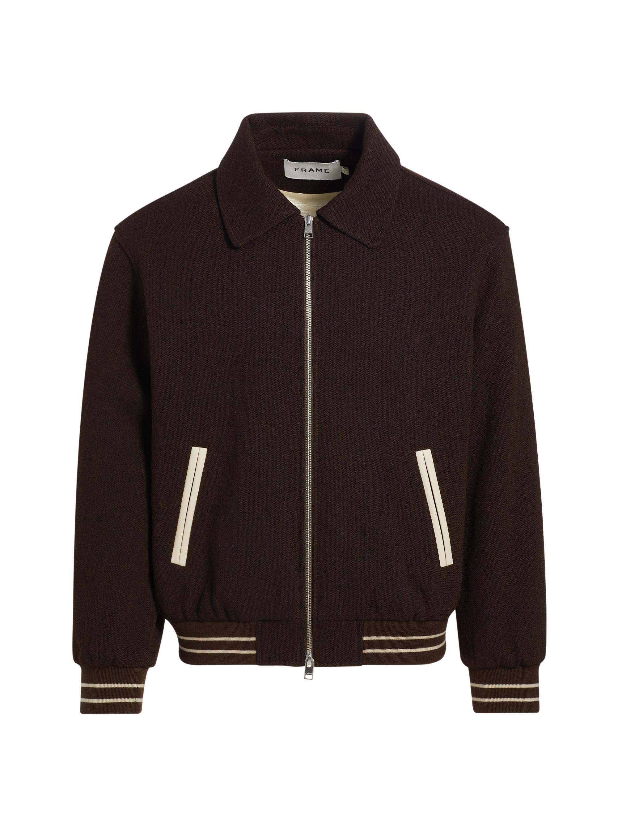 Frame Men's Wool-Blend Varsity Jacket - Dark Brown