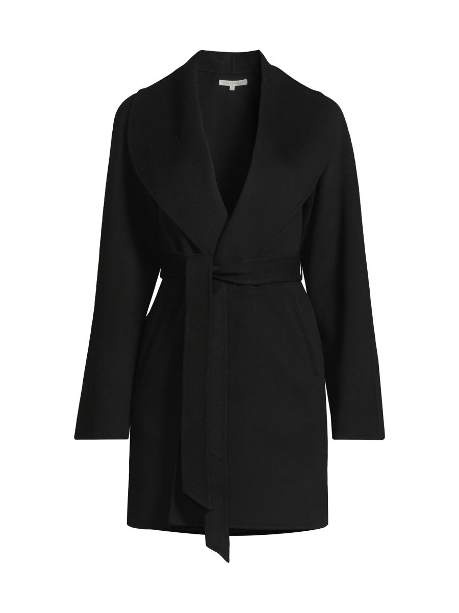 Sofia Cashmere Double Face Wool Blend Wrap Coat In Multi