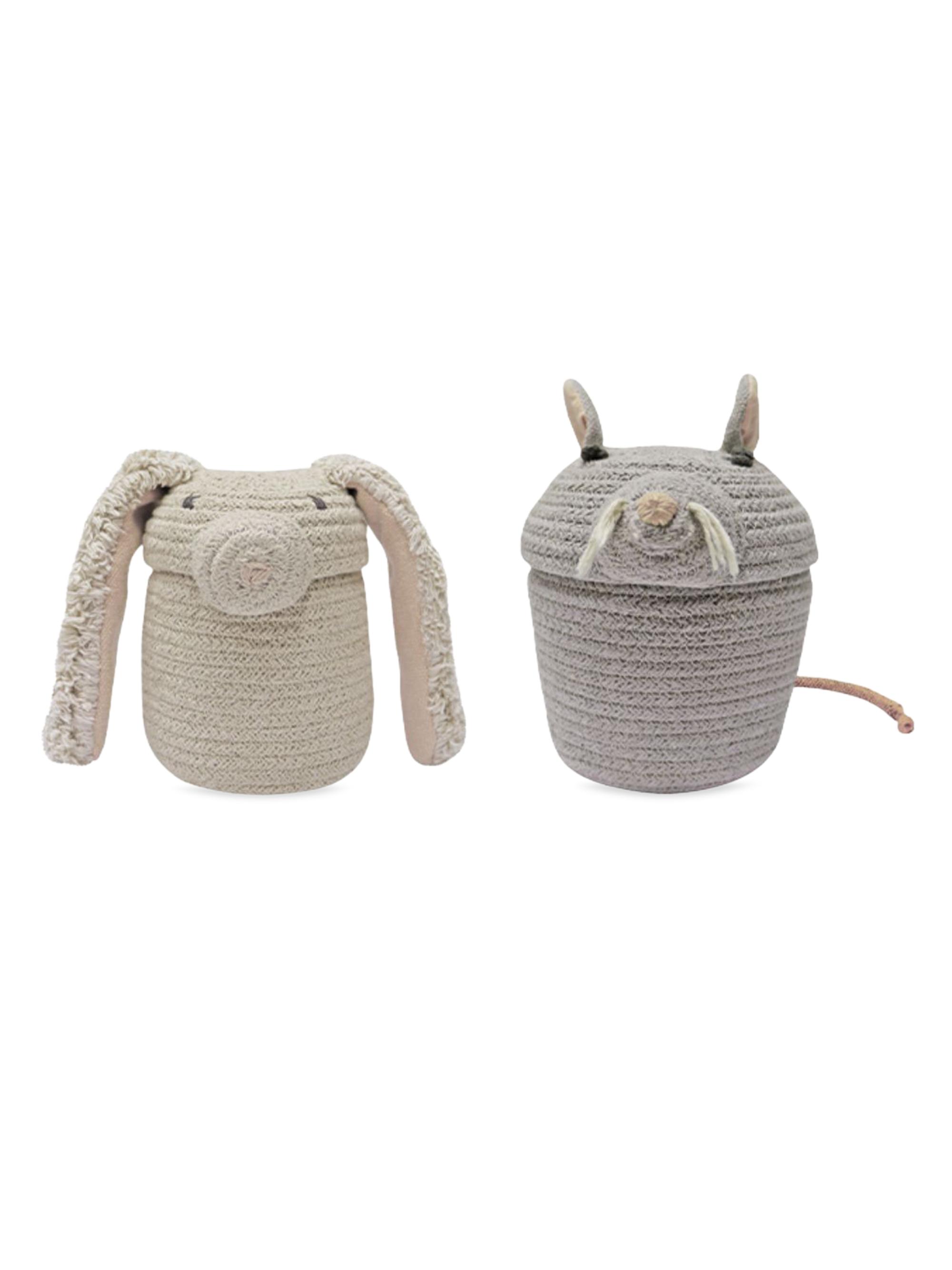 Lorena Canals Set of 2 Mini Baskets Rita & Renata - Natural Pearl Grey