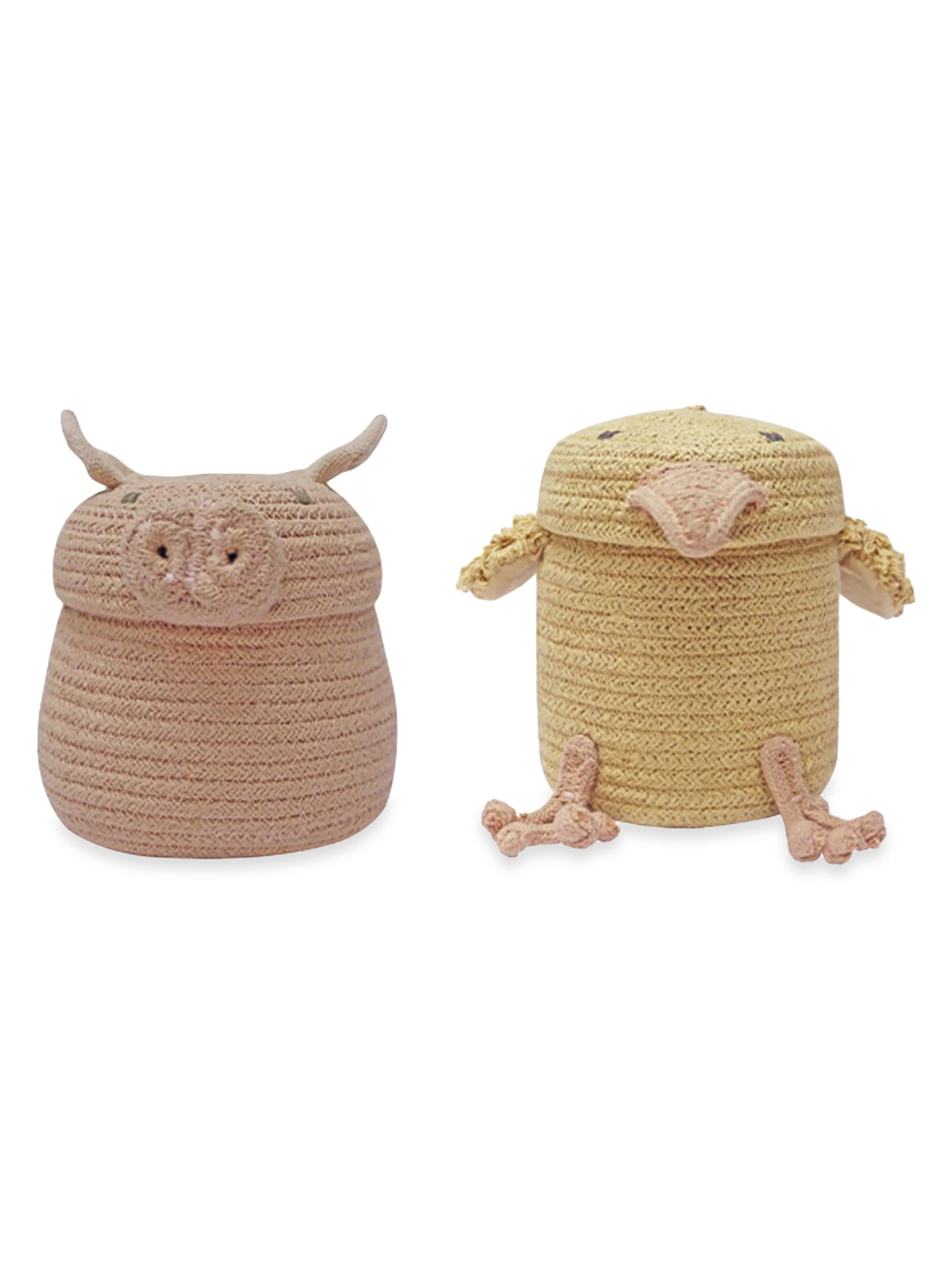 Lorena Canals Set of 2 Mini Baskets Charlie & Peggy - Sandstone Multi