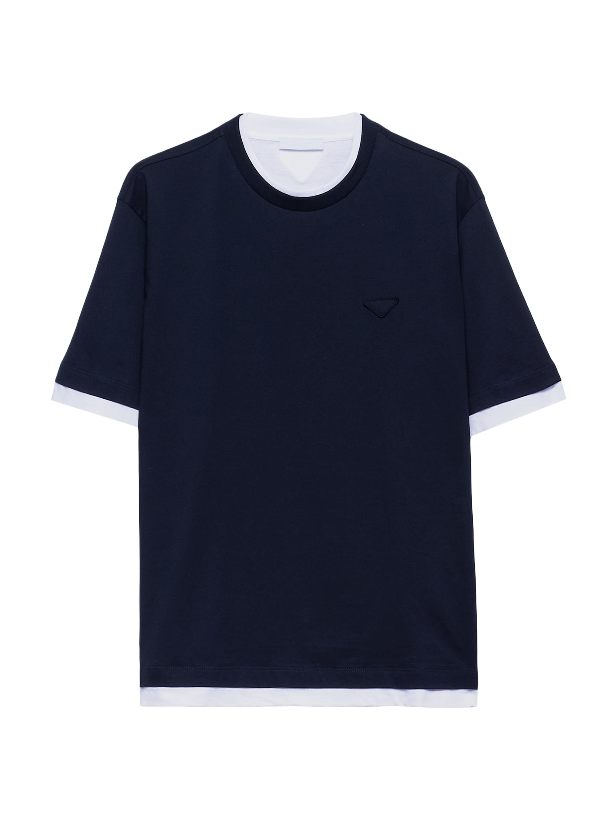 Prada Men's Cotton T-Shirt - Blue