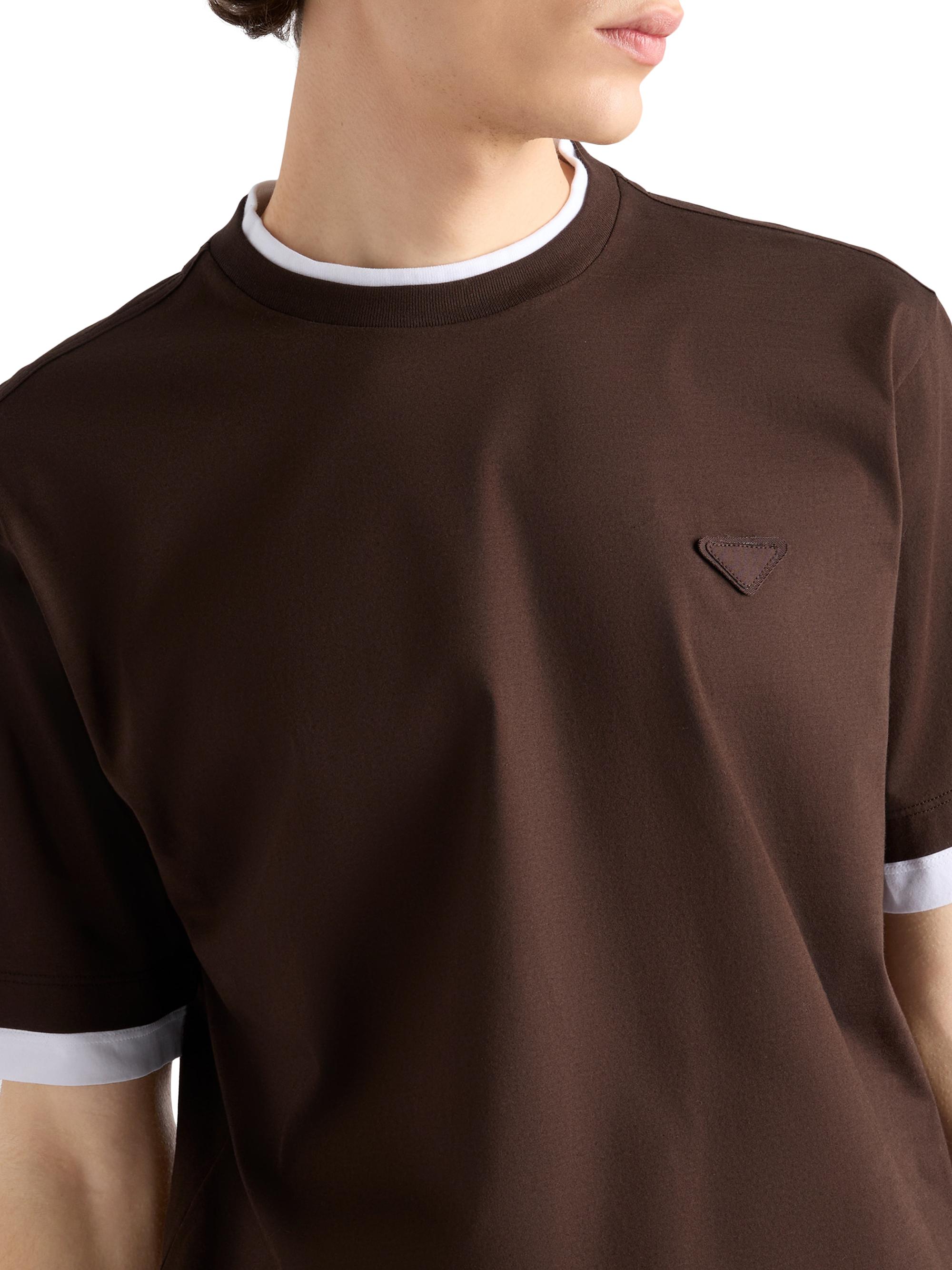 Prada Men's Cotton T-Shirt - Brown | Thumbnail 4