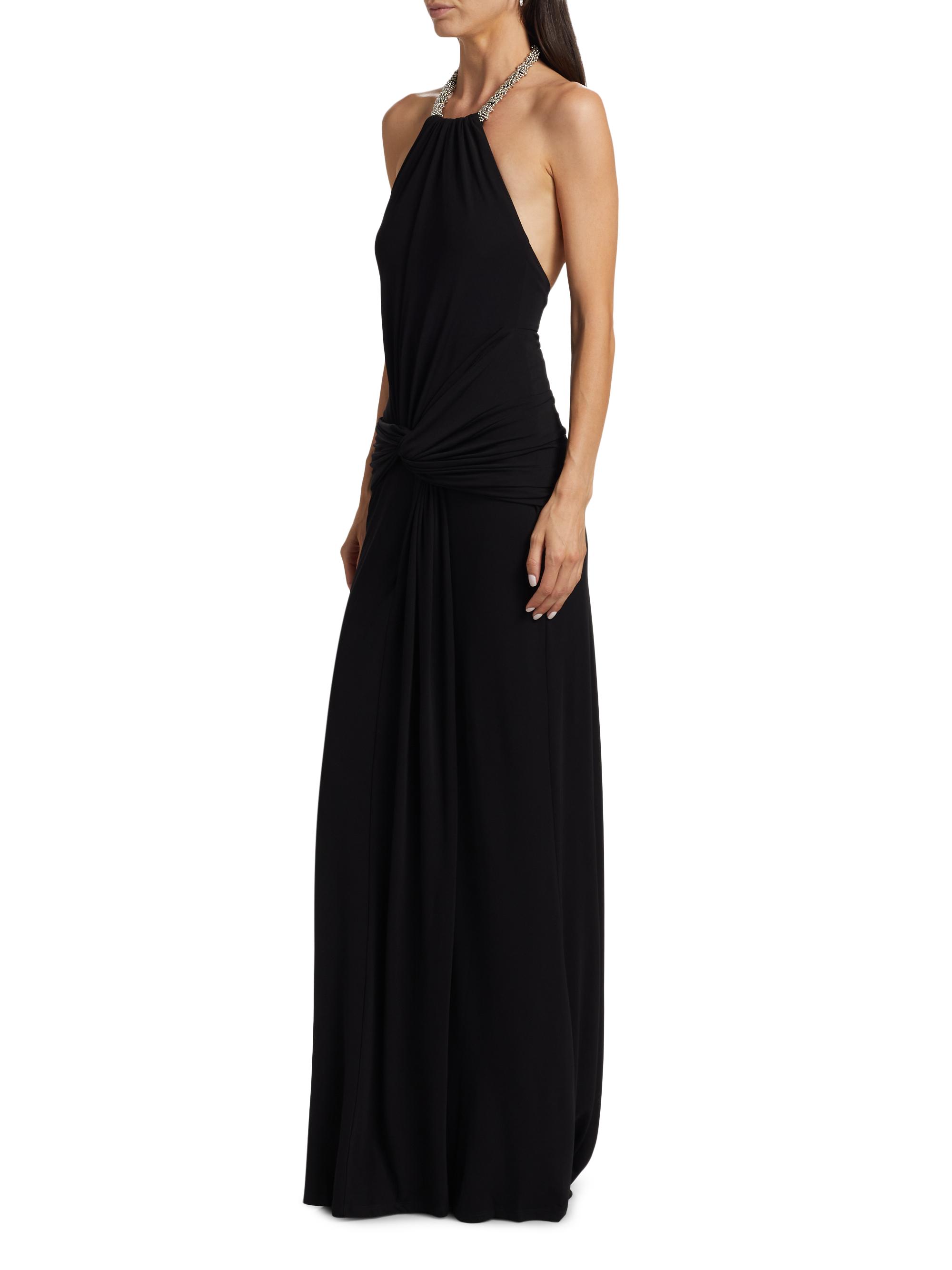 SIMKHAI Annabelle Embellished Halter Gown | Saks Fifth Avenue