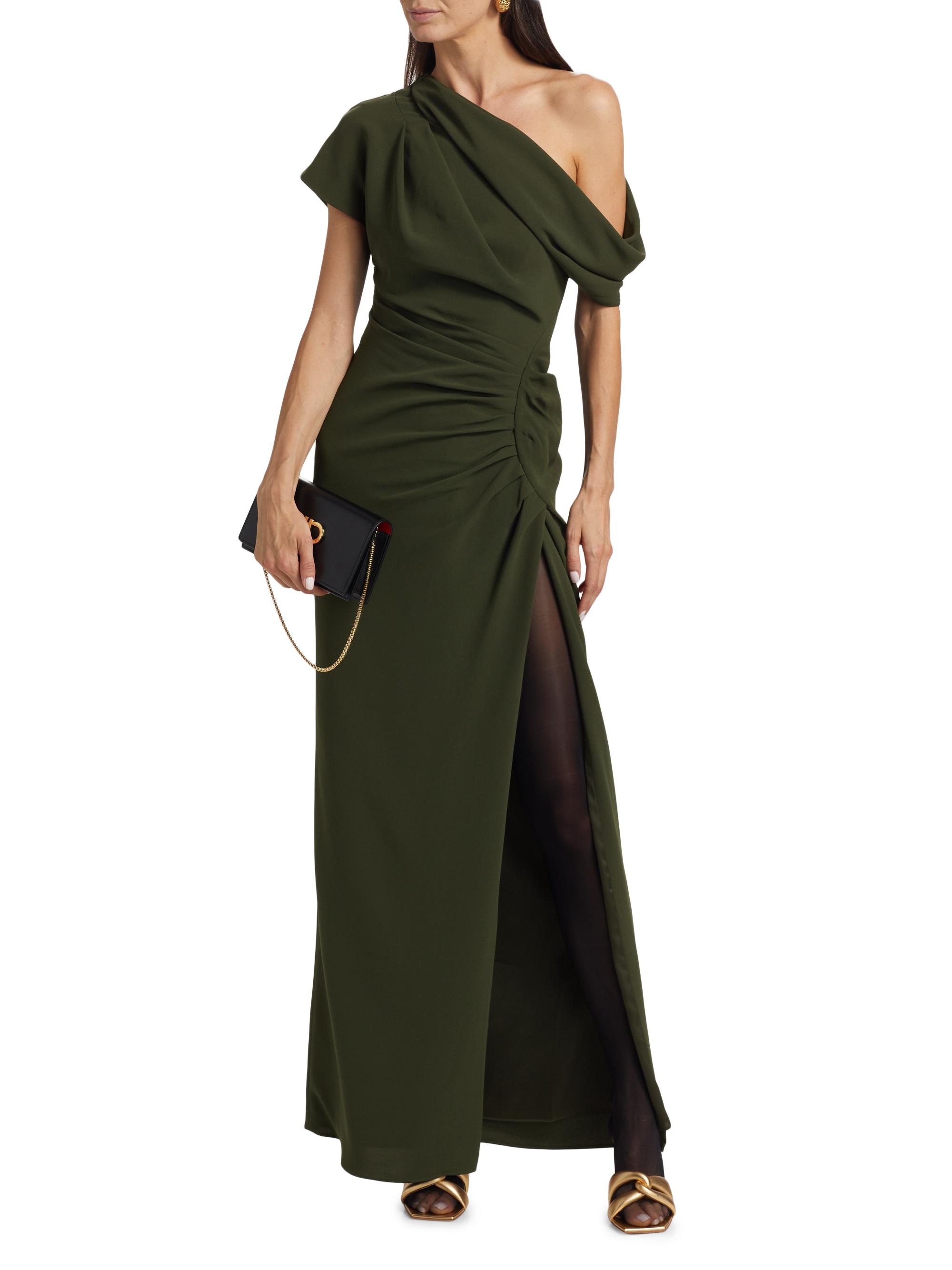 open lace back dress Anastasia One Shoulder Modal Midi Dress main image 1