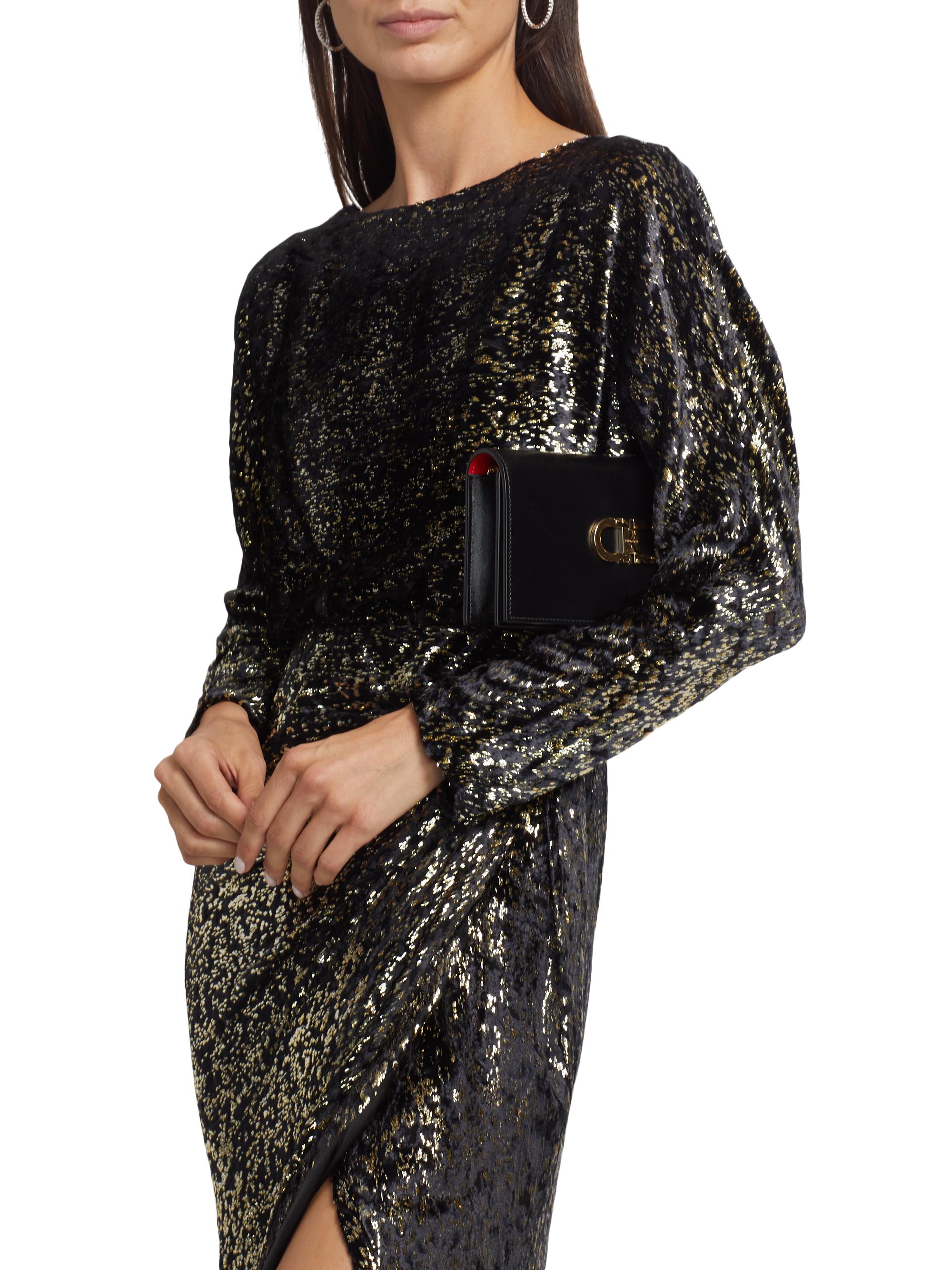 sachin and babi light blue dress Black Metallic Lace Ball Dress by Nicholas