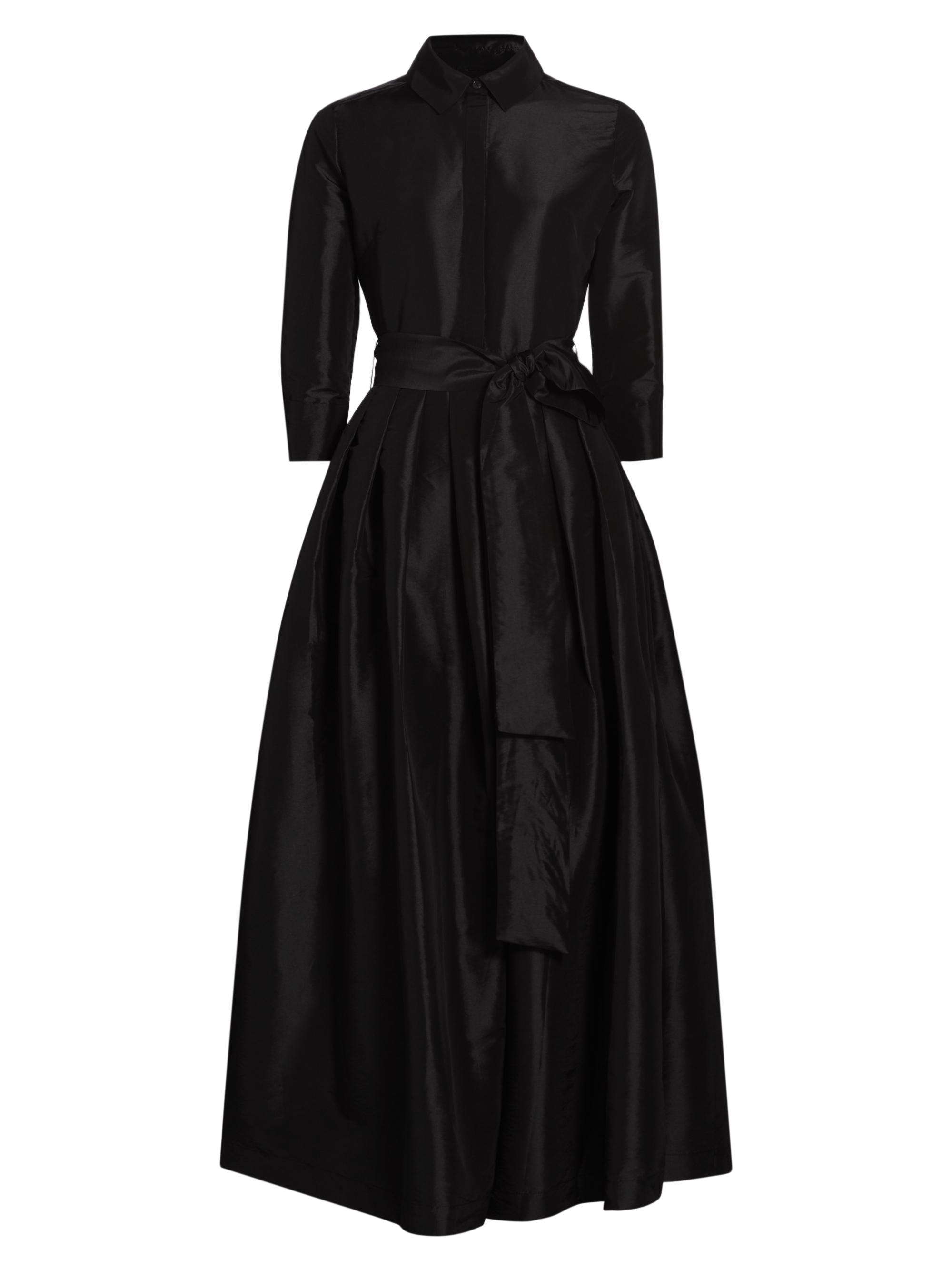 SIMKHAI Women's Julip Sateen Belted Shirt Gown - Black